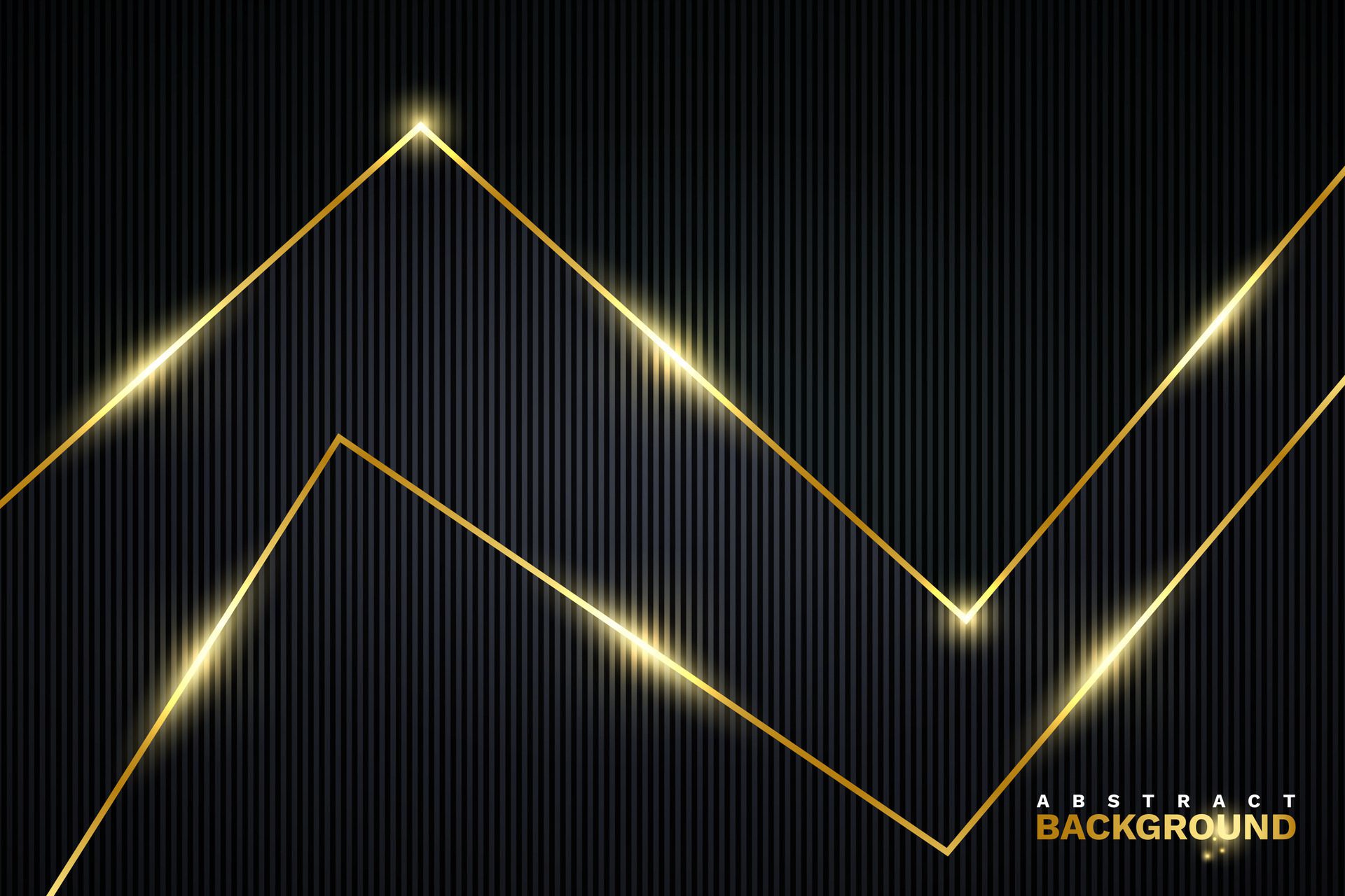 luxury black gold abstract background banner. illustration with black strip art and gold line Free Vector