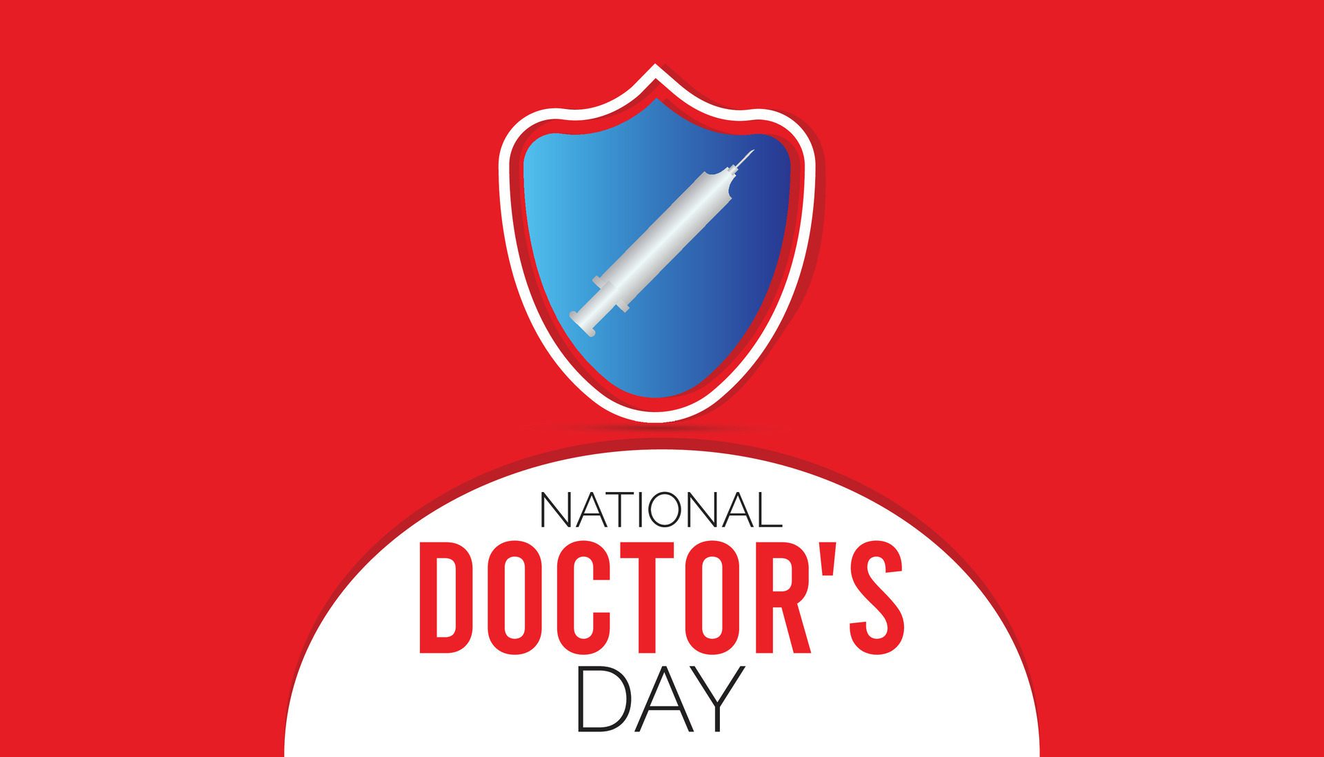 National Doctors’ Day observed every year in July. Template for background, banner, card, poster with text inscription. Free Vector