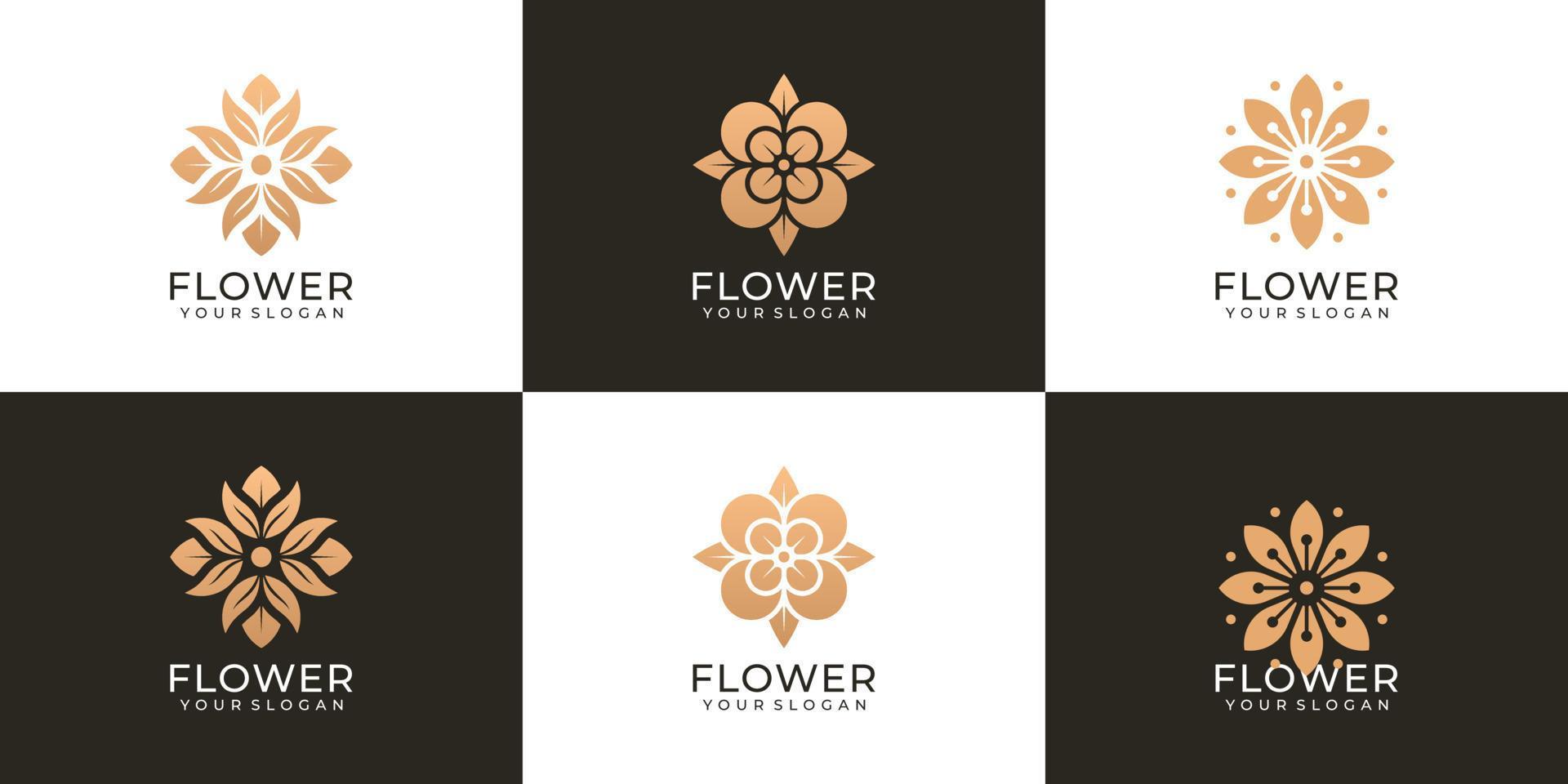 Set of creative natural feminine flower fashion logo vector Stock Free and Free SVG