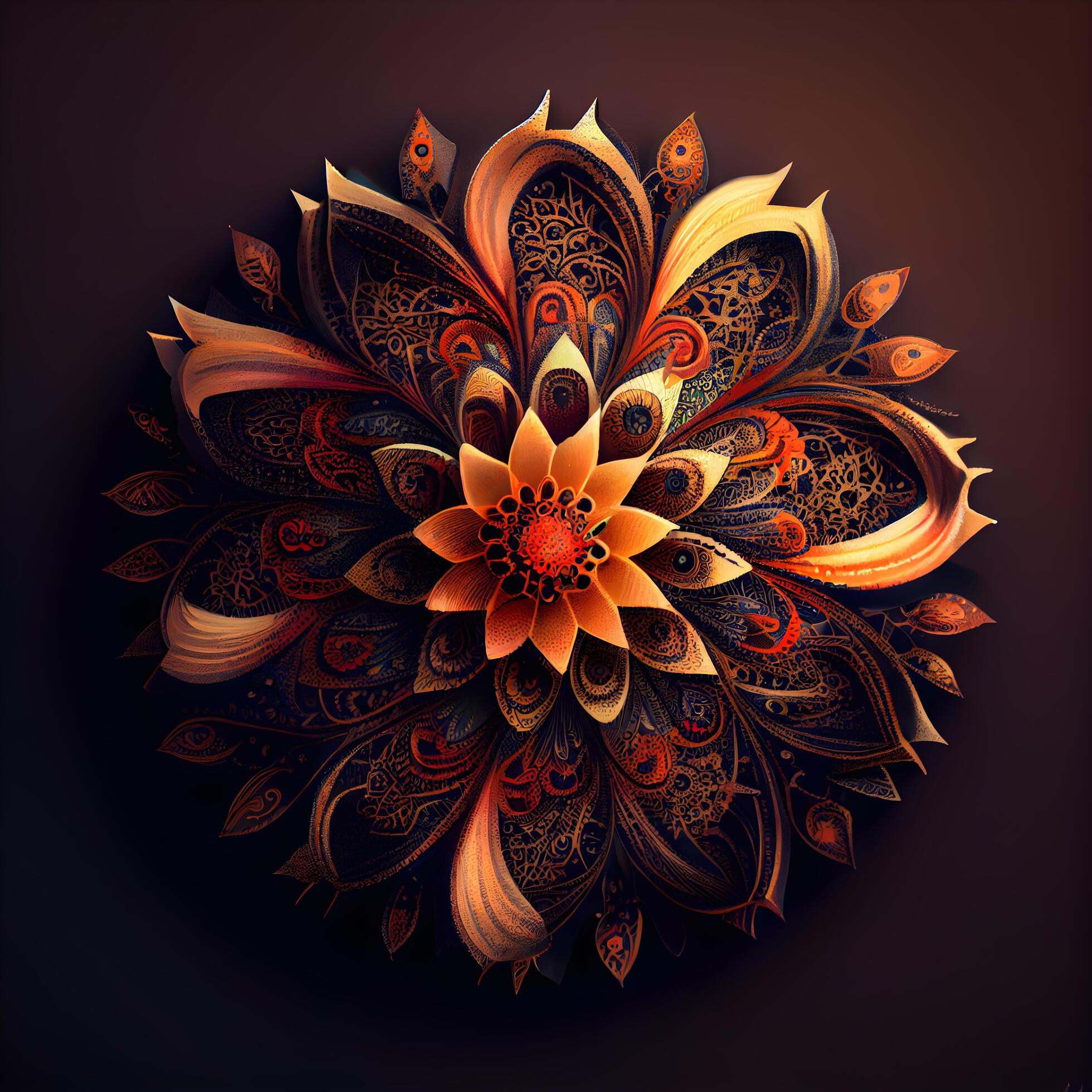 Beautiful fractal flower on black background. Digital artwork for creative graphic design., Image Stock Free