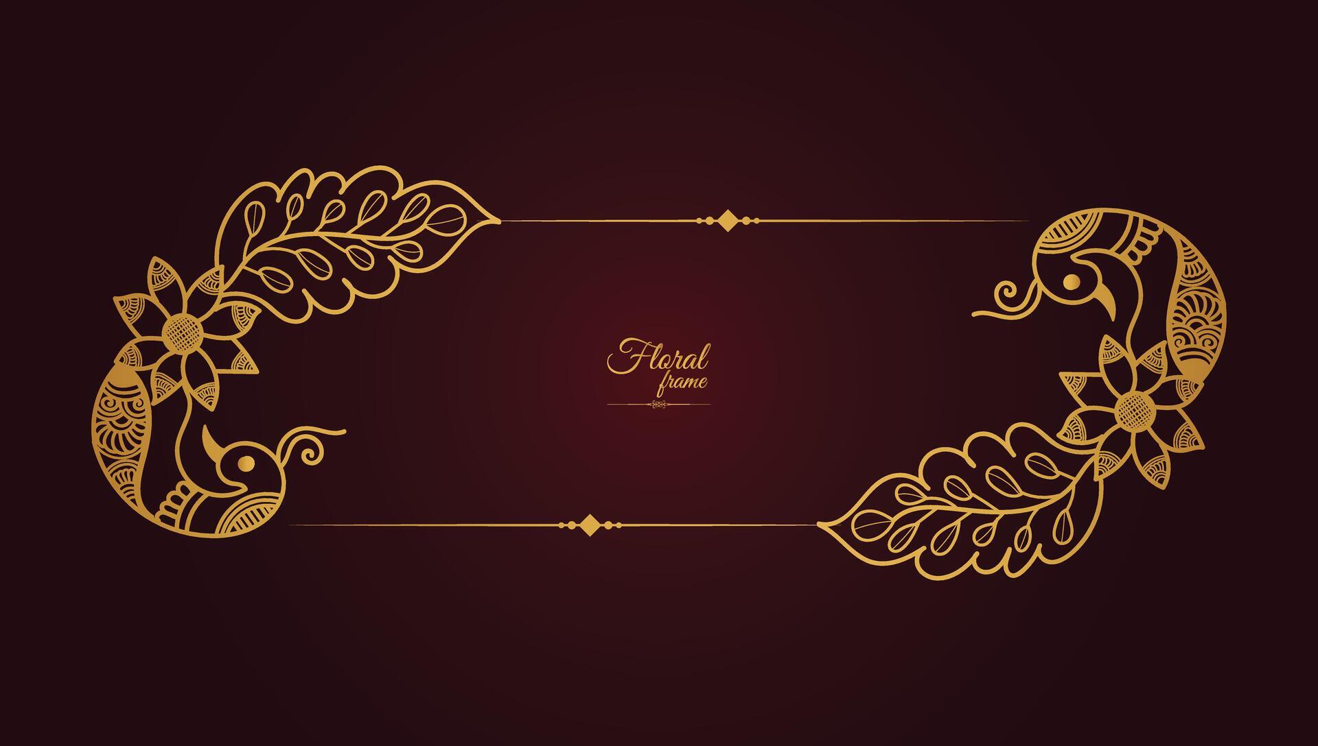 Flower Decorative Gold Frames And Borders Stock Free