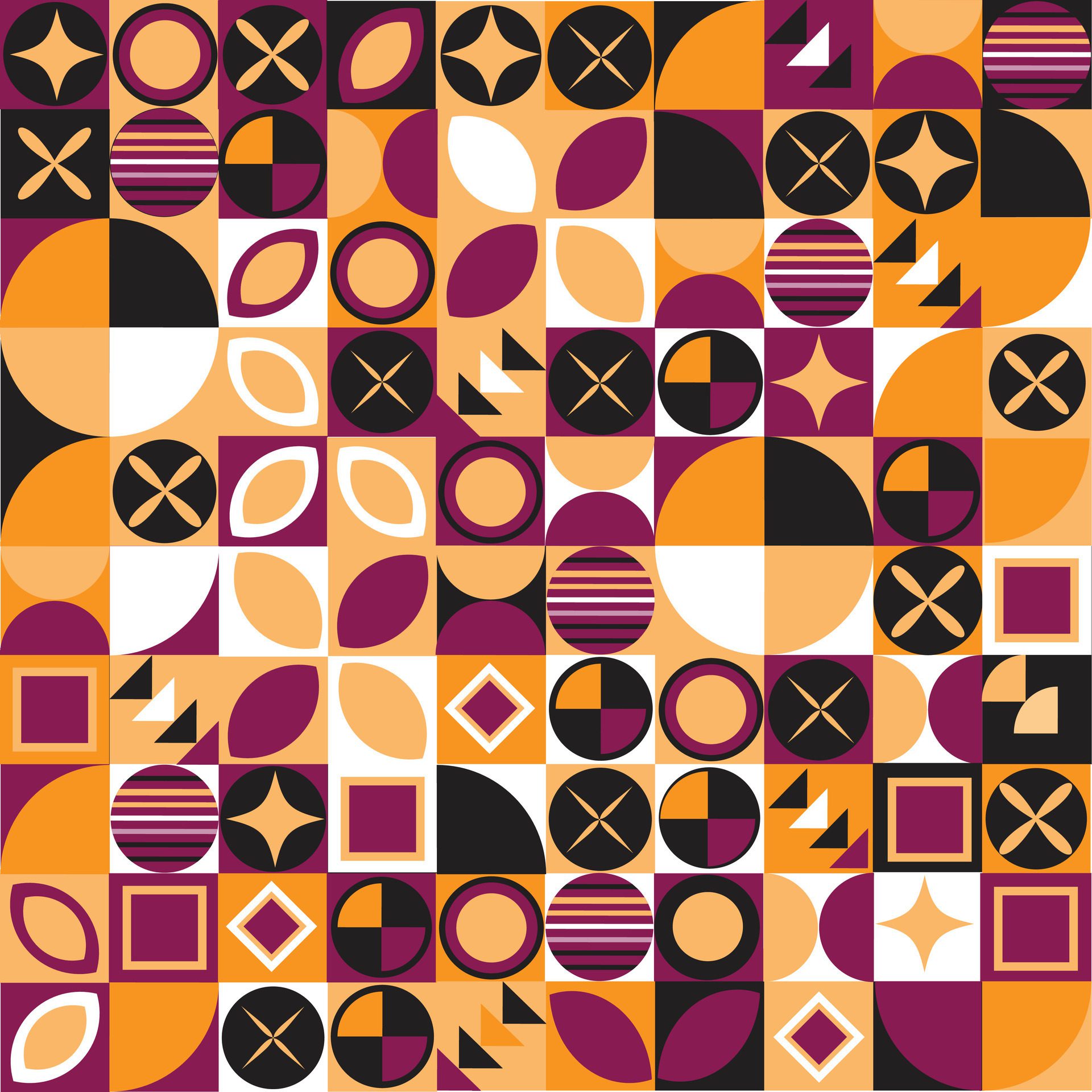 Abstract colorful geometric bauhaus pattern design Free Vector