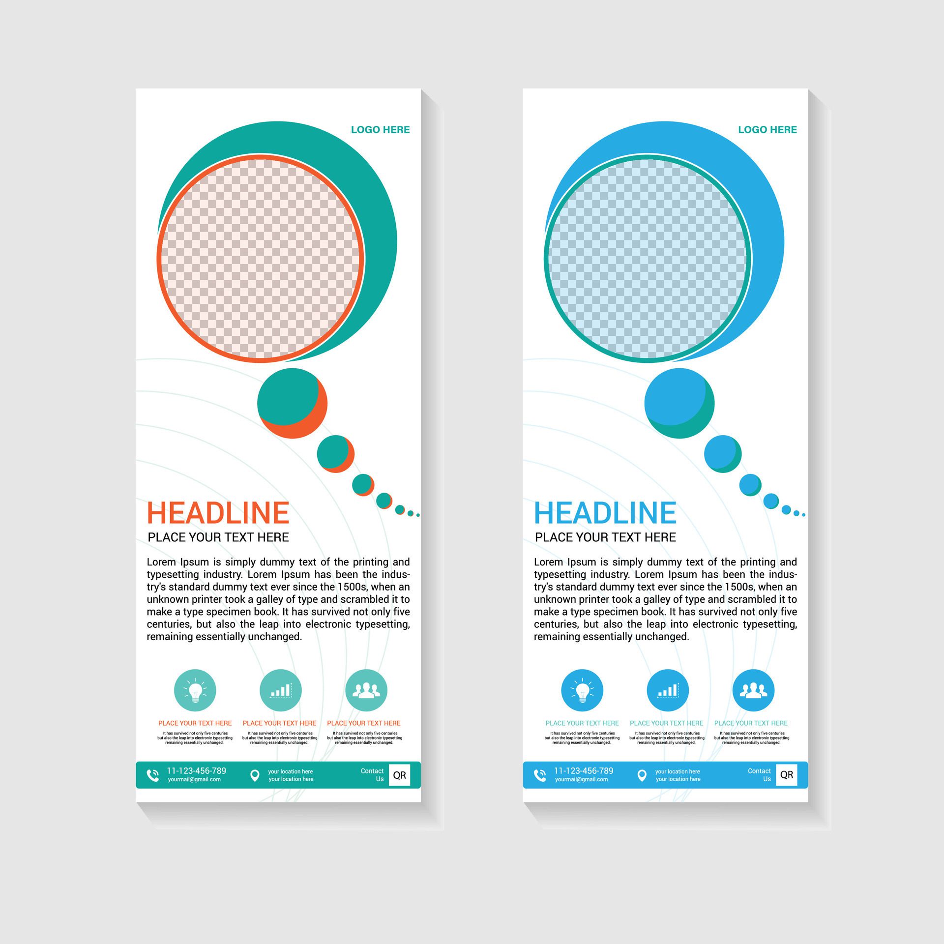 business roll up banner design template Free Vector