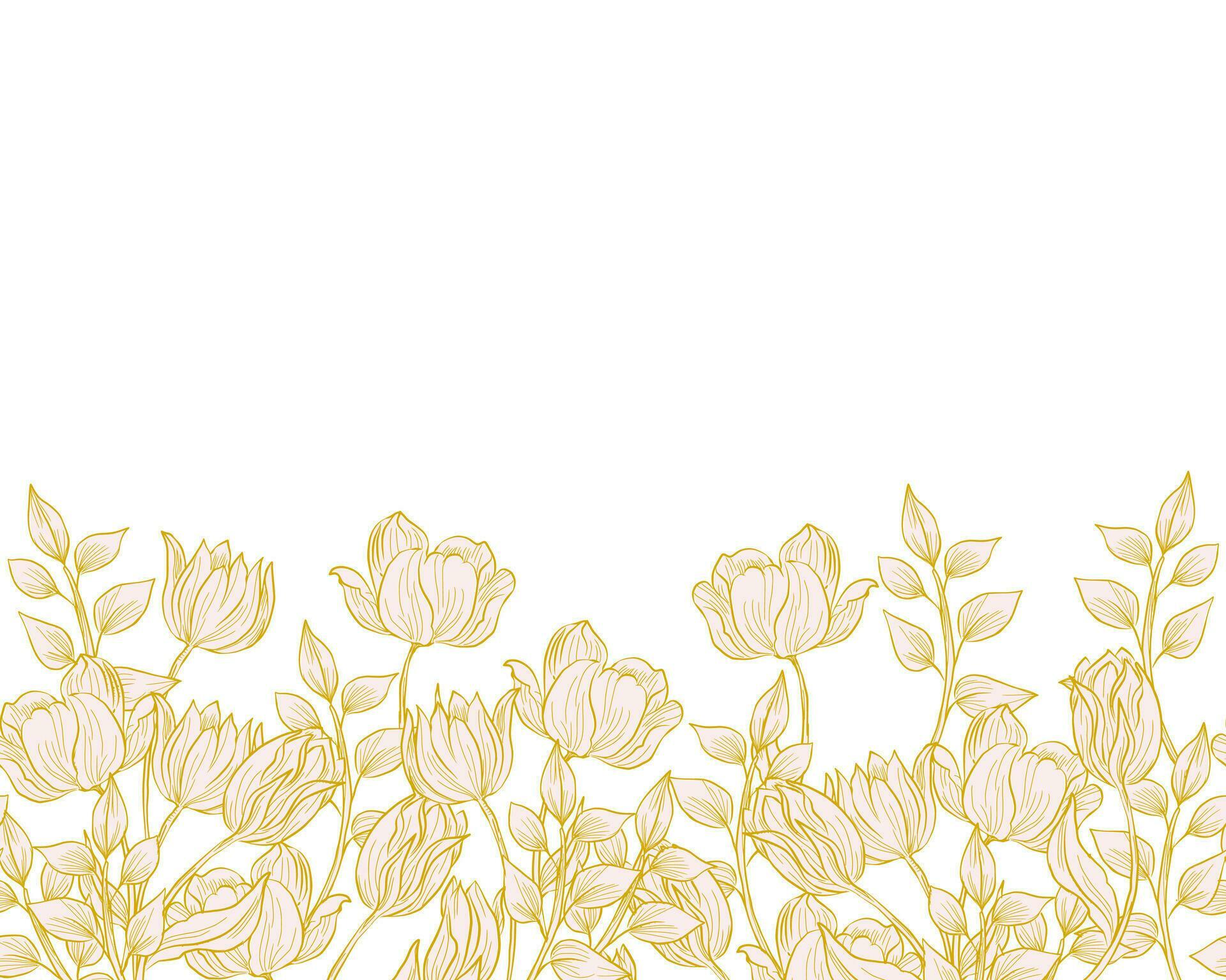 Hand Drawn Vintage Tulip Flower Background Stock Free