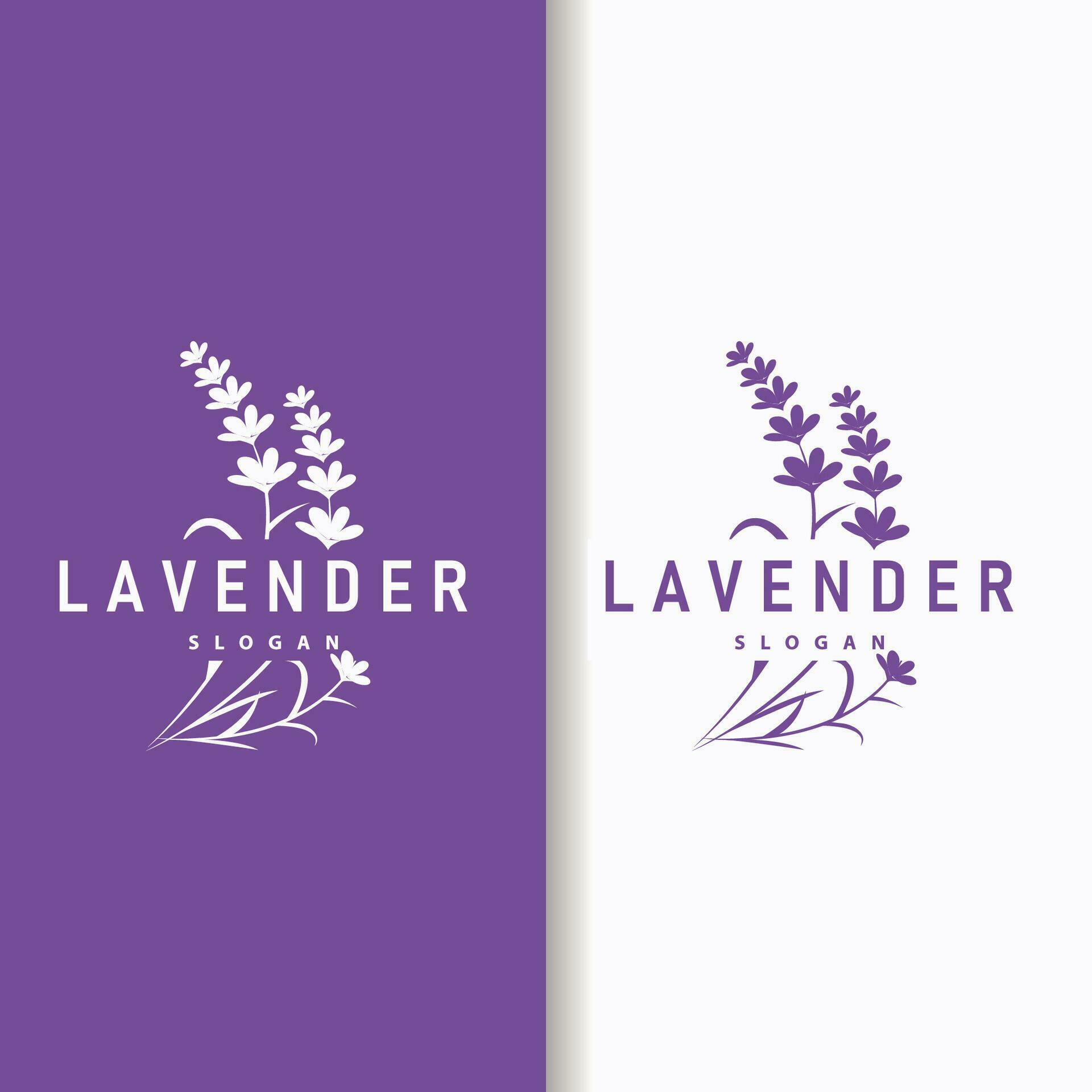 Lavender Logo Elegant Purple Flower Plant Illustration Floral Ornament Design Stock Free