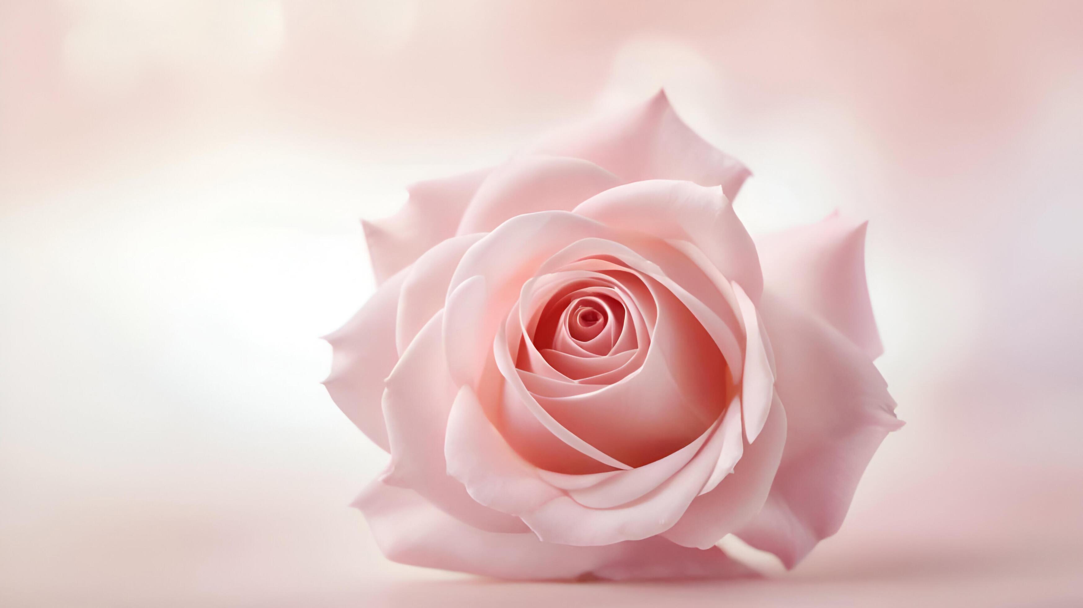 a single pink rose on a light background Stock Free