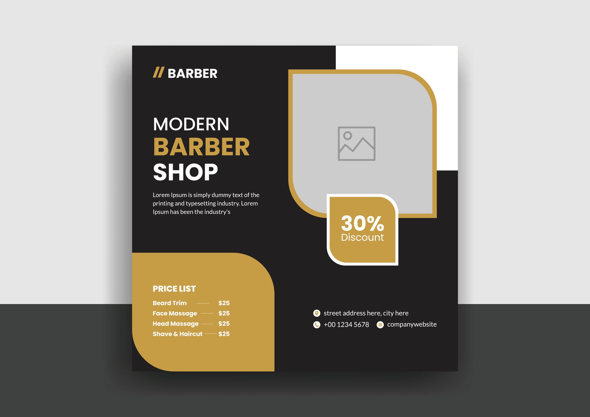 Barber shop hair salon social media post template. beauty spa business web banner design Free Vector