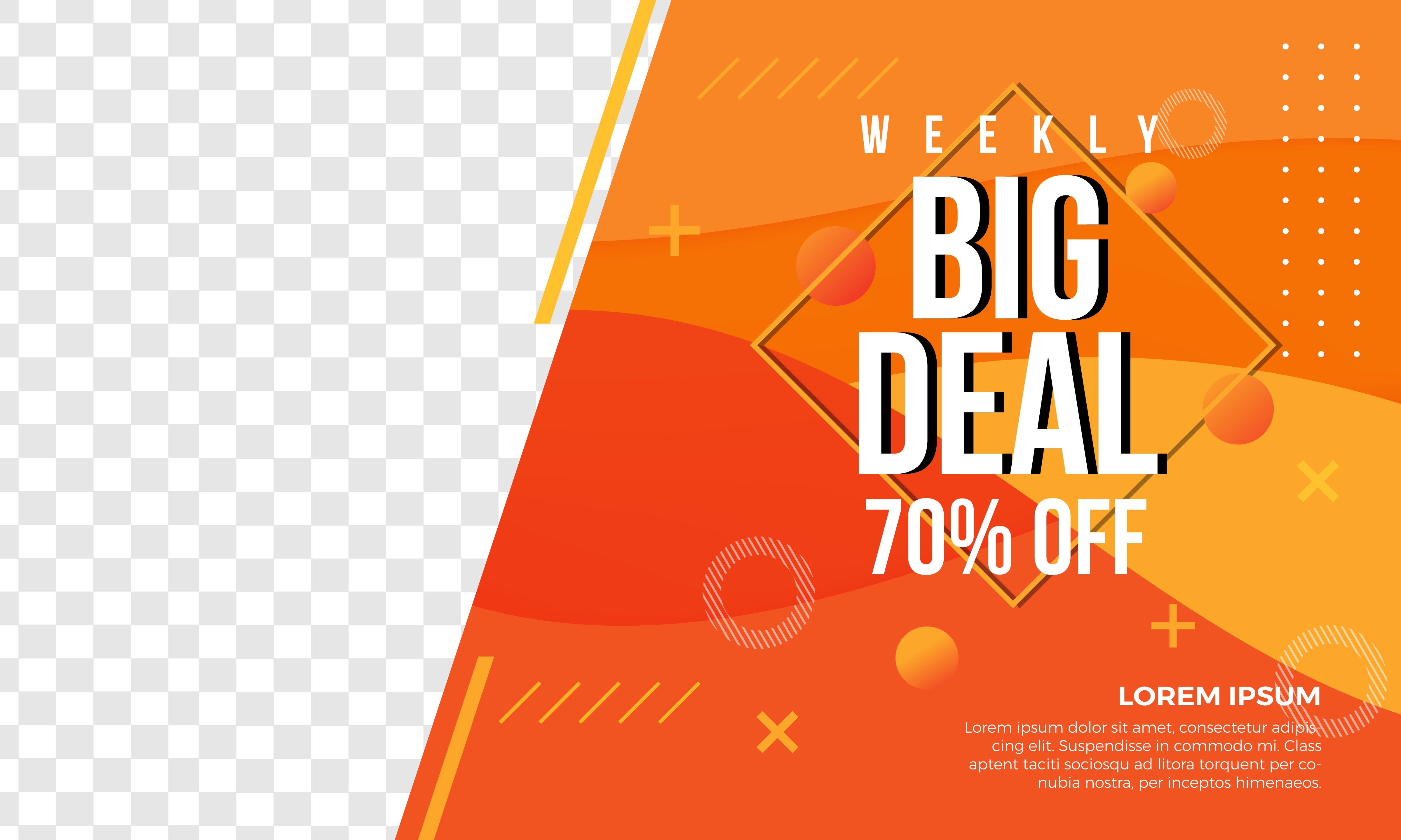 Abstract big sale banner template Free Vector