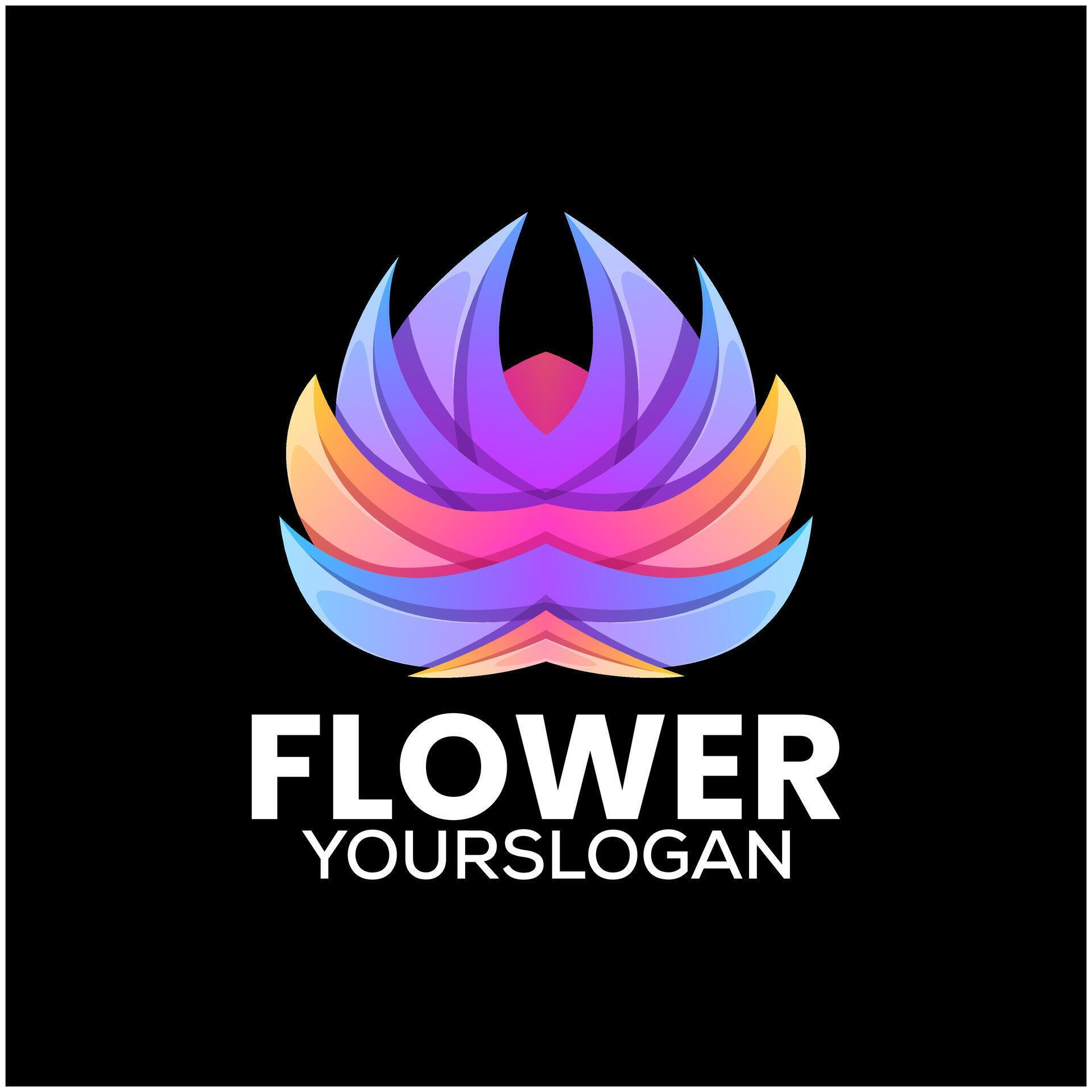 flower abstract colorful logo design Stock Free