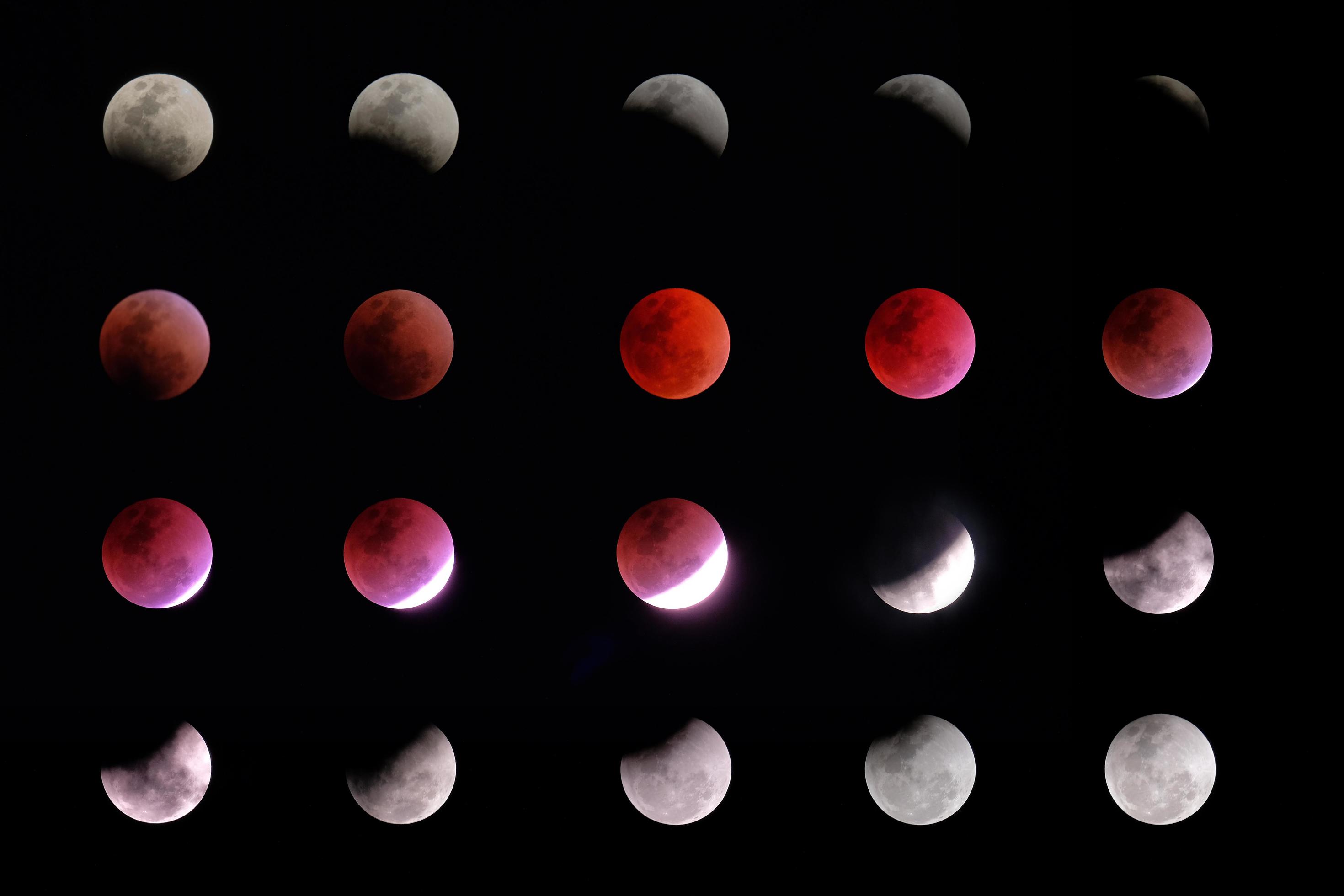 phases of lunar eclipse Stock Free