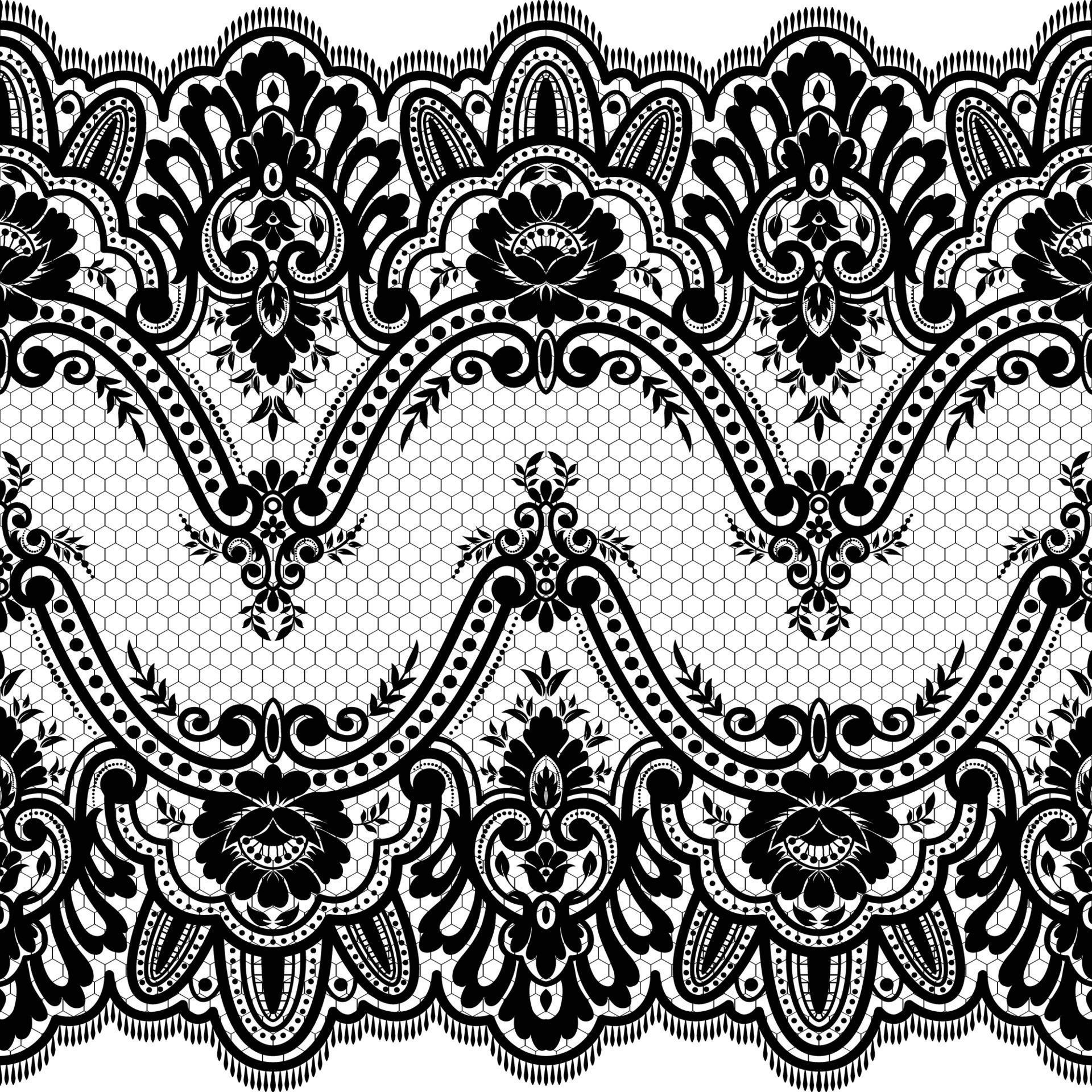 Abstract seamless lace pattern with flowers Stock Free