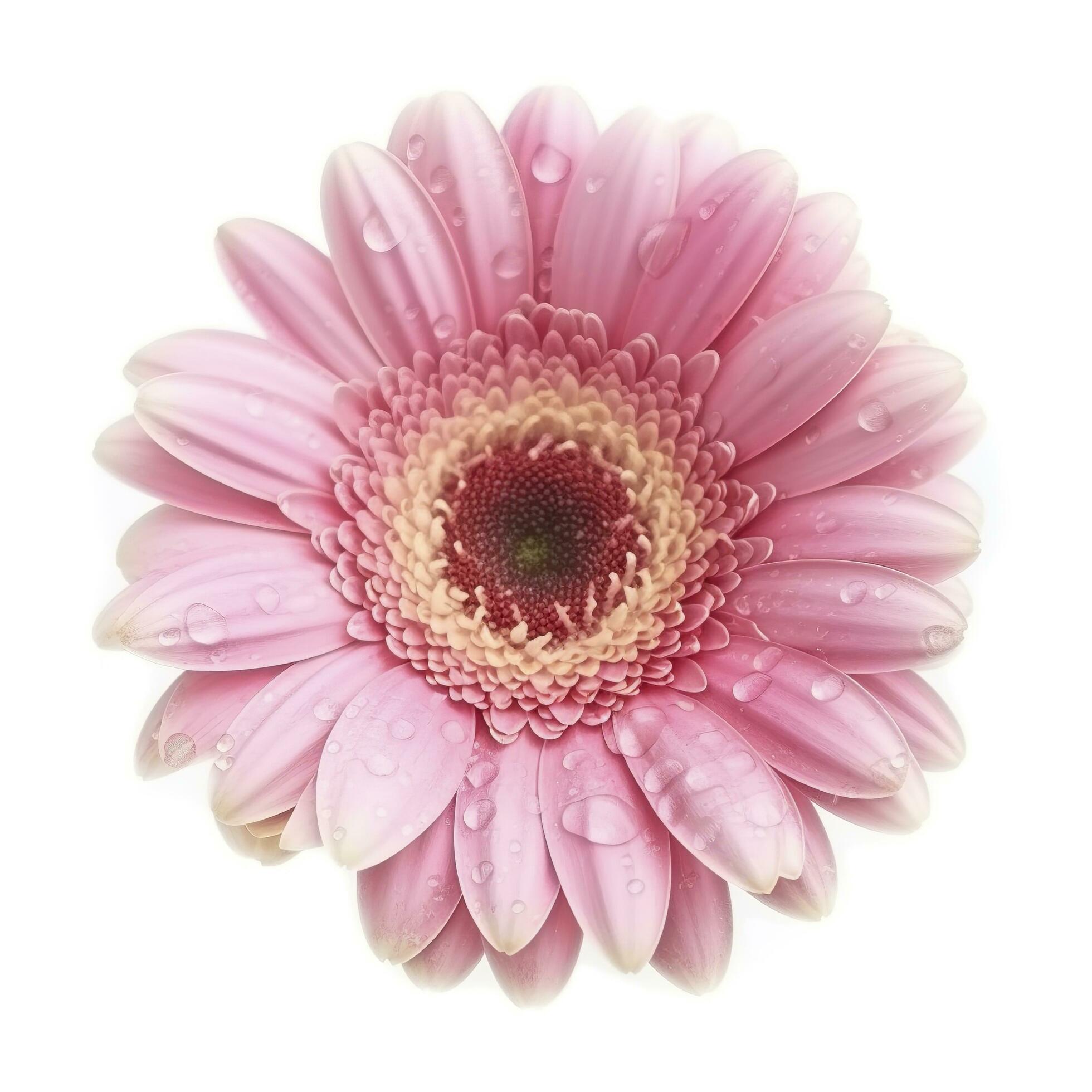 Pink gerbera flower isolated on white background, generate ai Stock Free