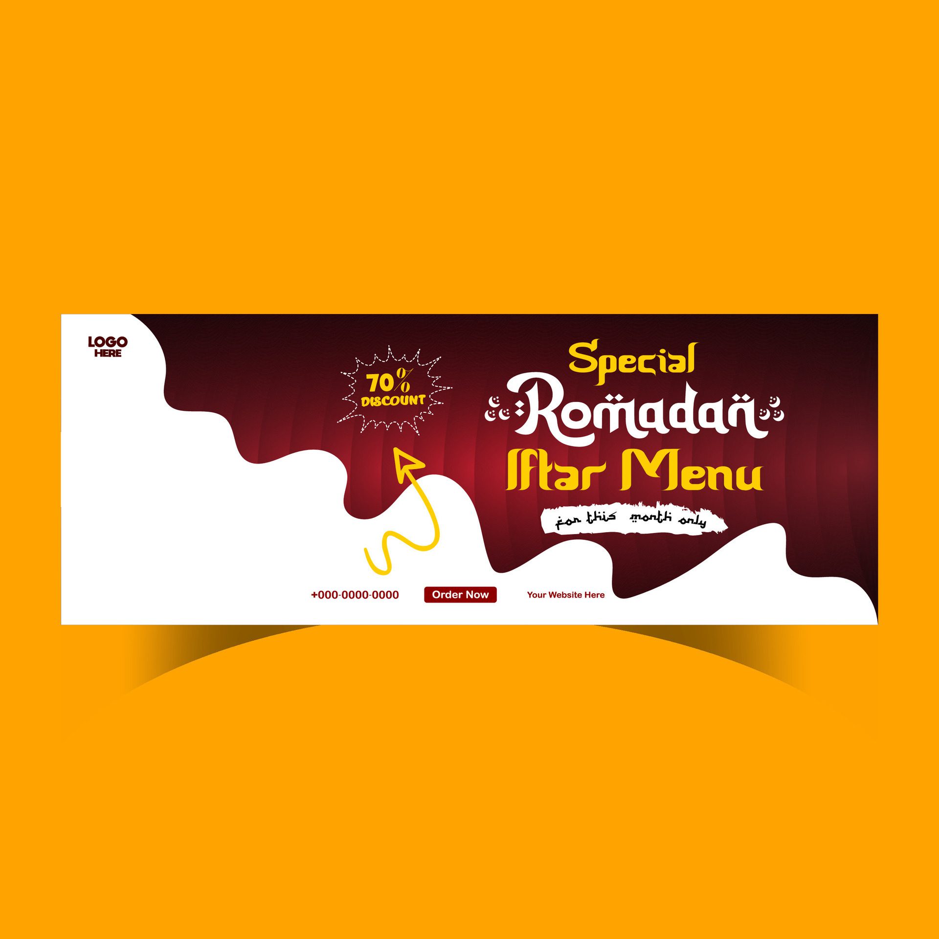 Ramadan food menu post design and social media banner template Free Vector