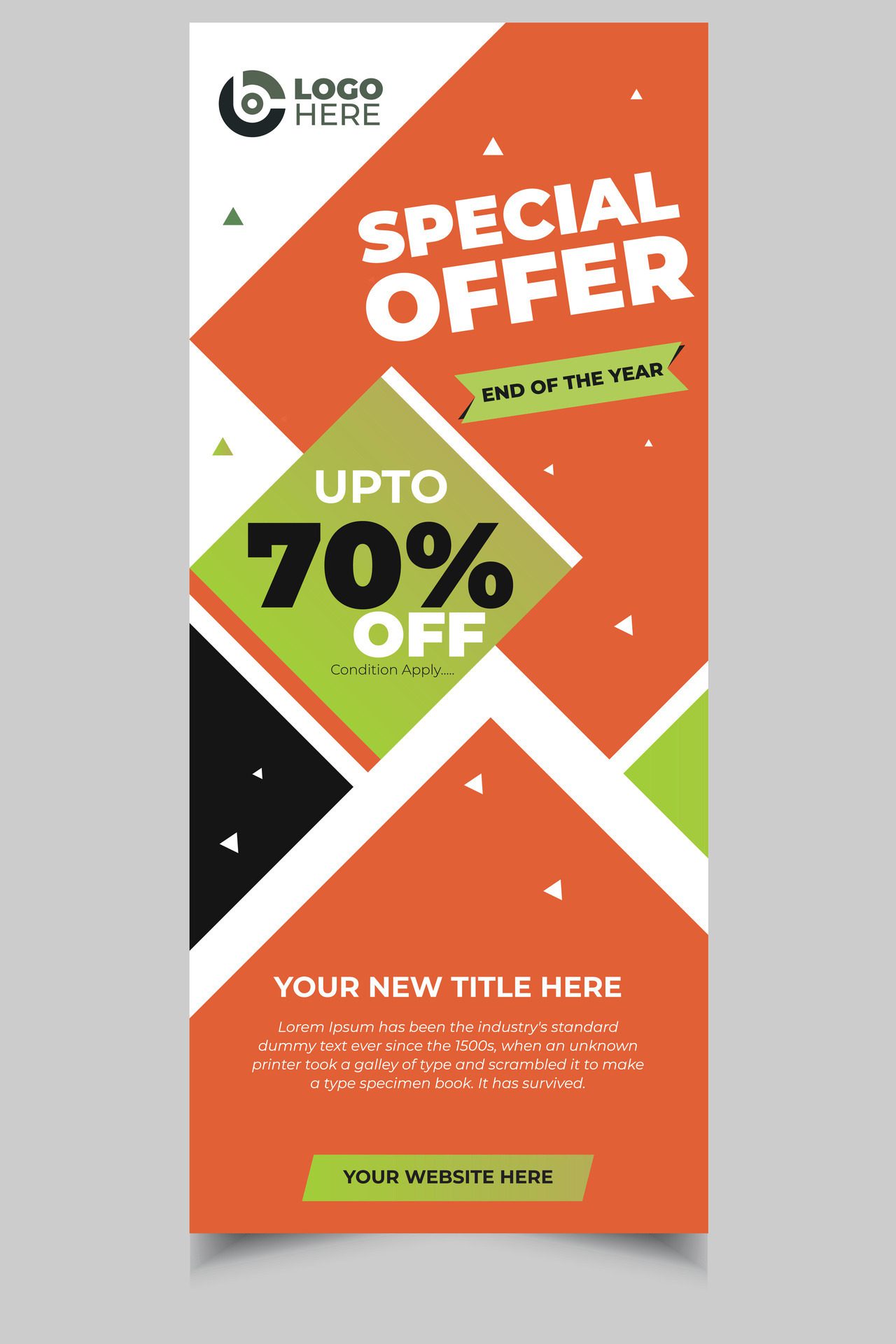 Sale roll up banner template design big special offer to 70 off vector illustration Free Vector