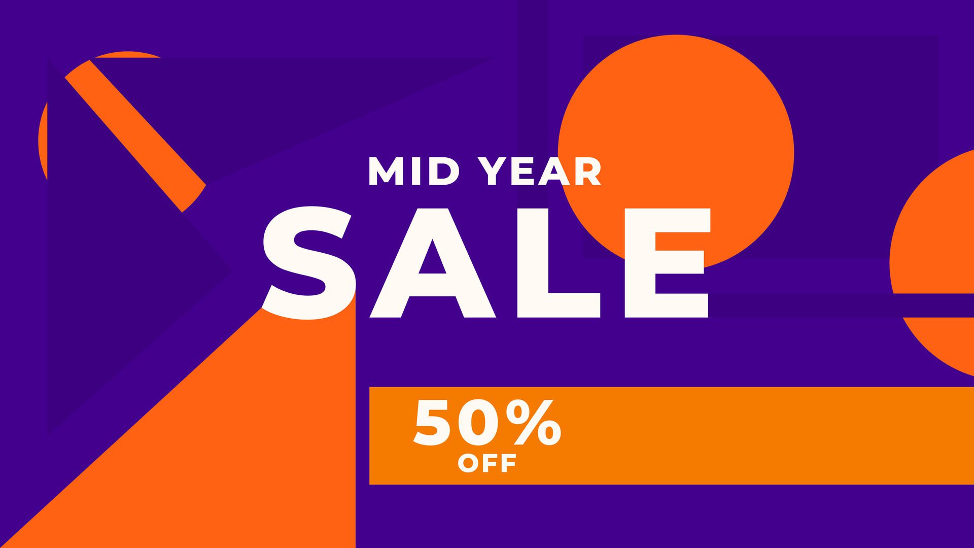 MID YEAR SALE OFFERS AND PROMOTION TEMPLATE BANNER DESIGN.COLORFUL FLAT COLOR BACKGROUND VECTOR. GOOD FOR SOCIAL MEDIA POST, COVER , POSTER Free Vector