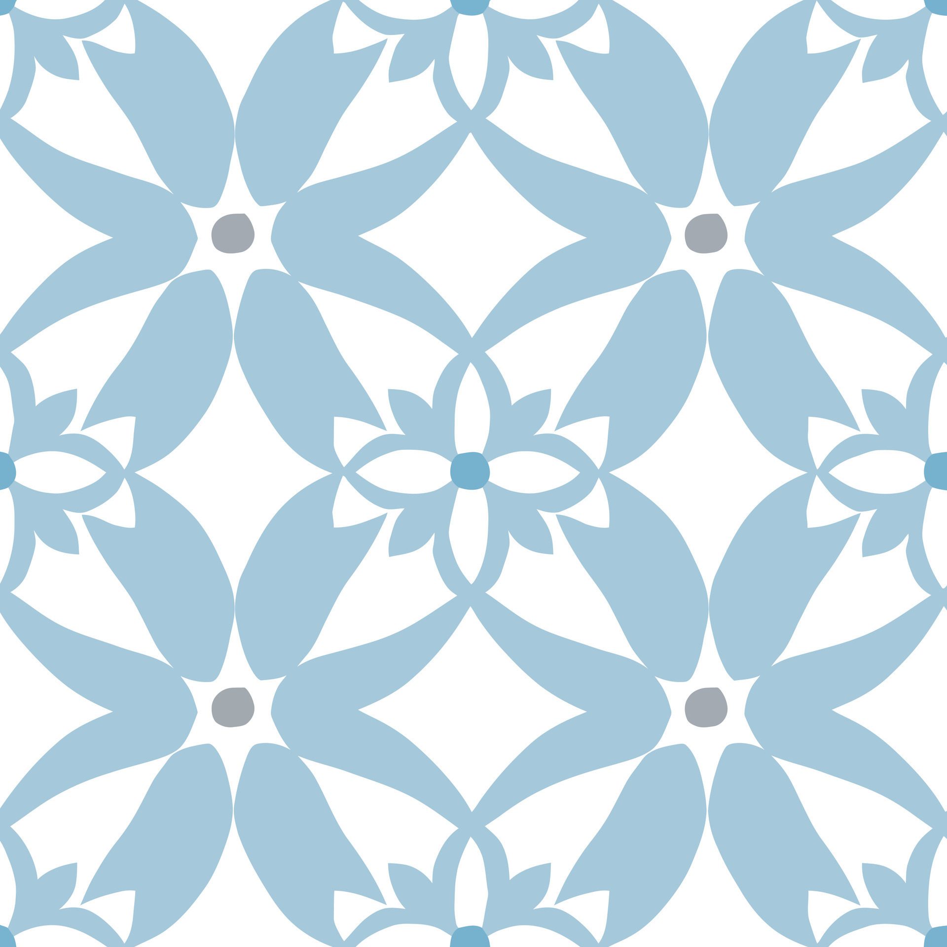 pattern of leaves and flowers blooming on a blue background Free Vector