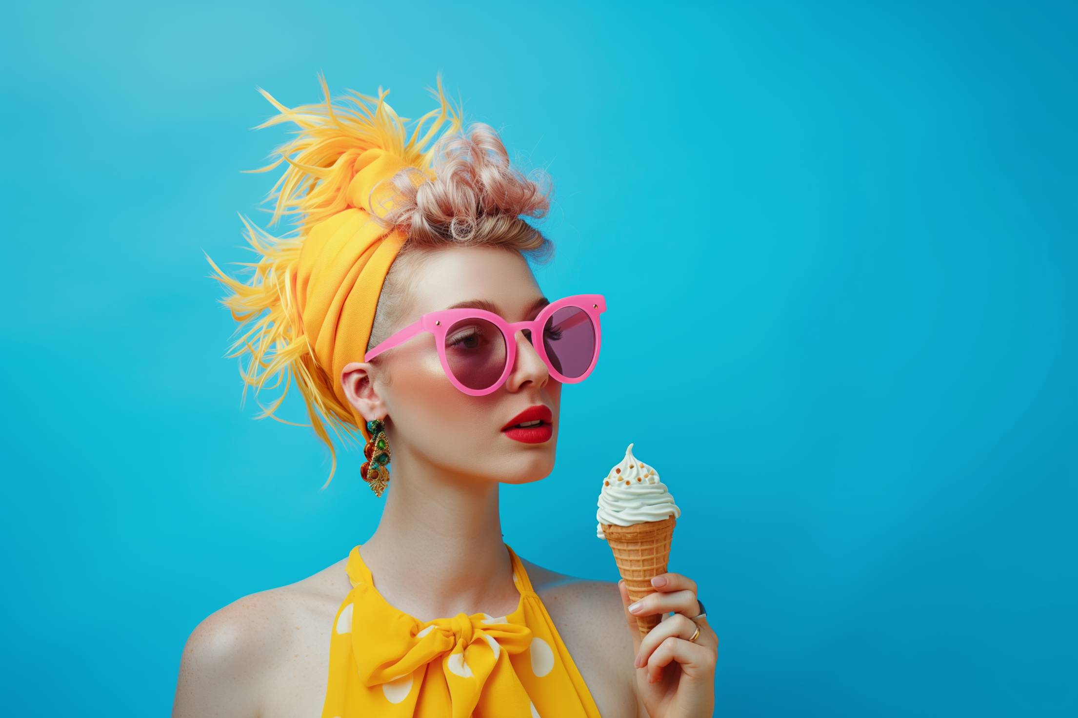 Fashion Summer Girl with Ice Cream Stock Free