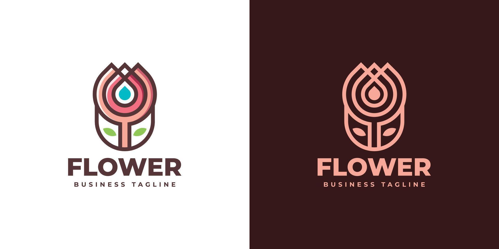 nature drop flower logo design Stock Free