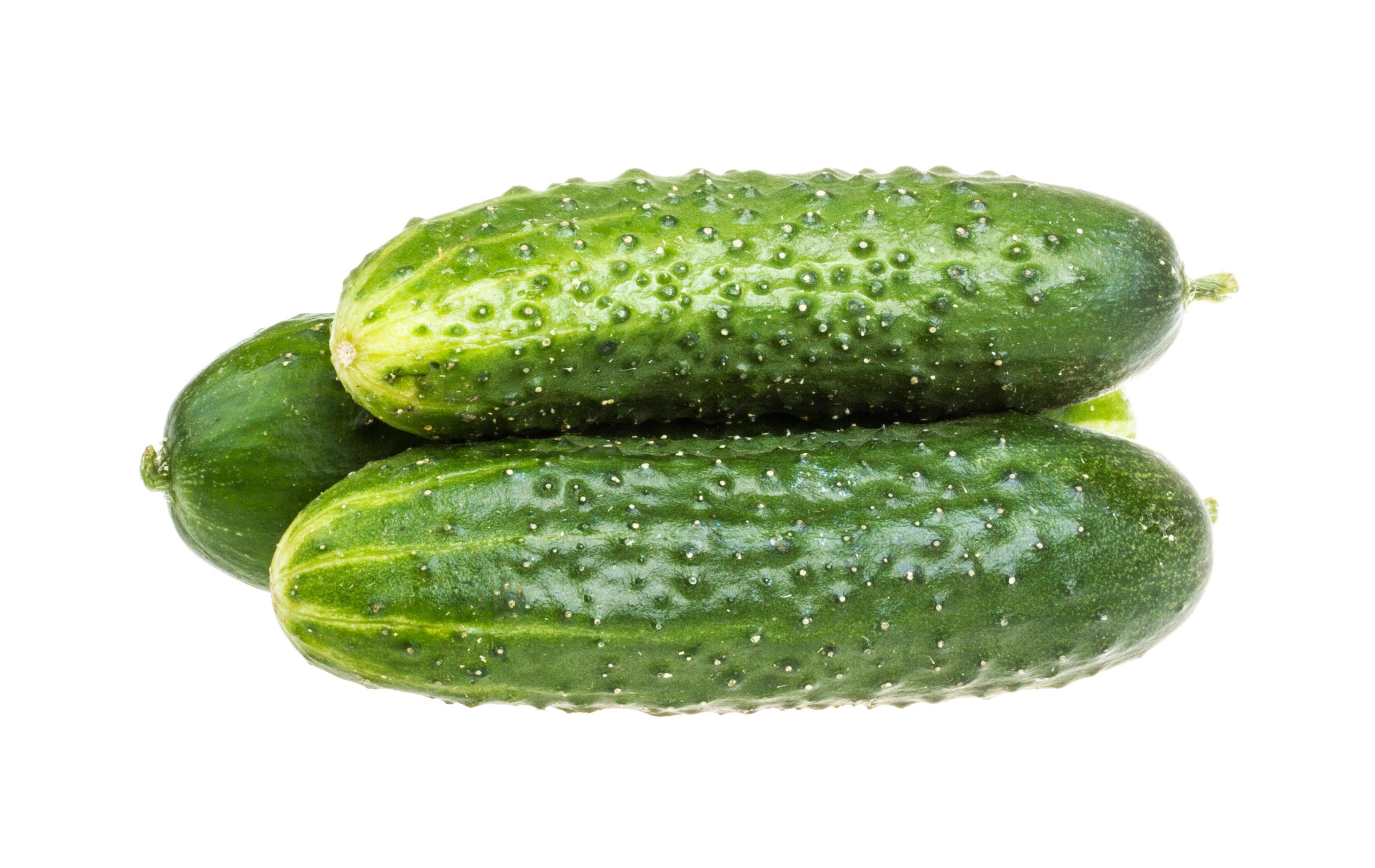 Healthy food. The green cucumbers isolated on white background Stock Free