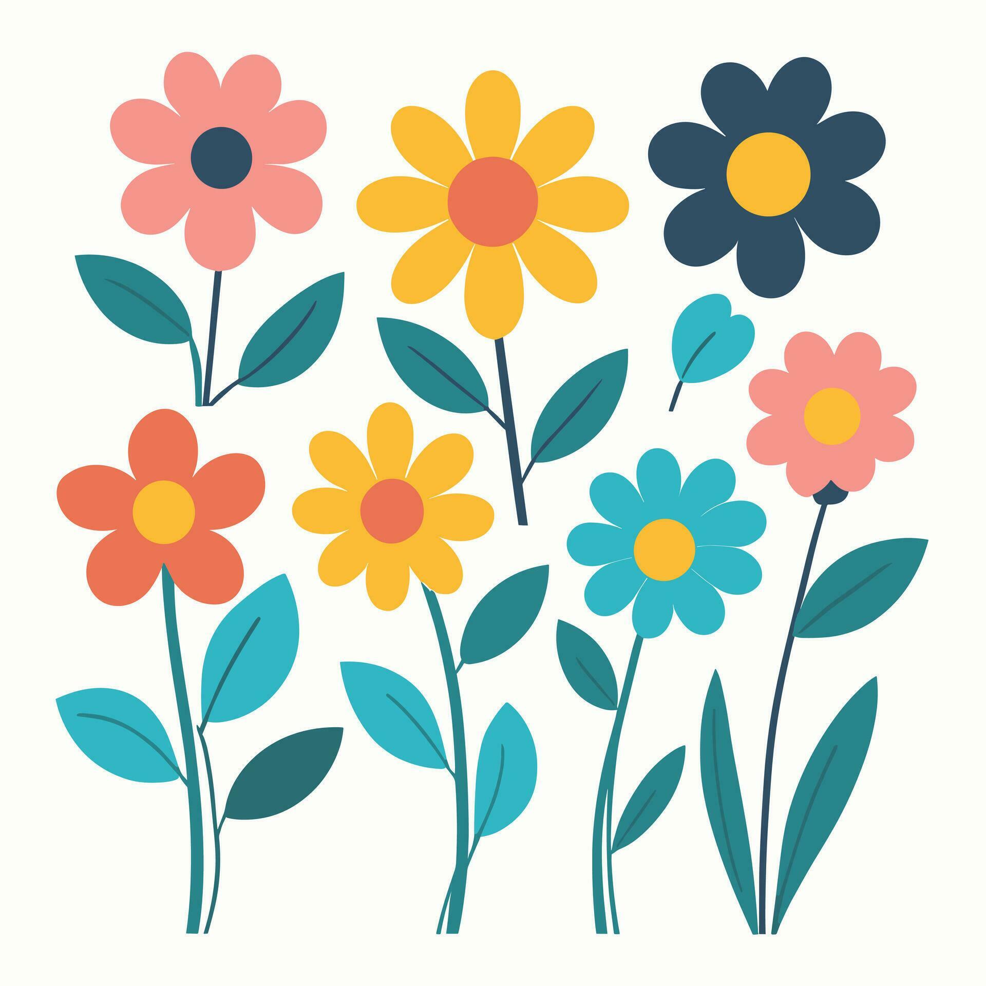 Flower sticker collection Stock Free