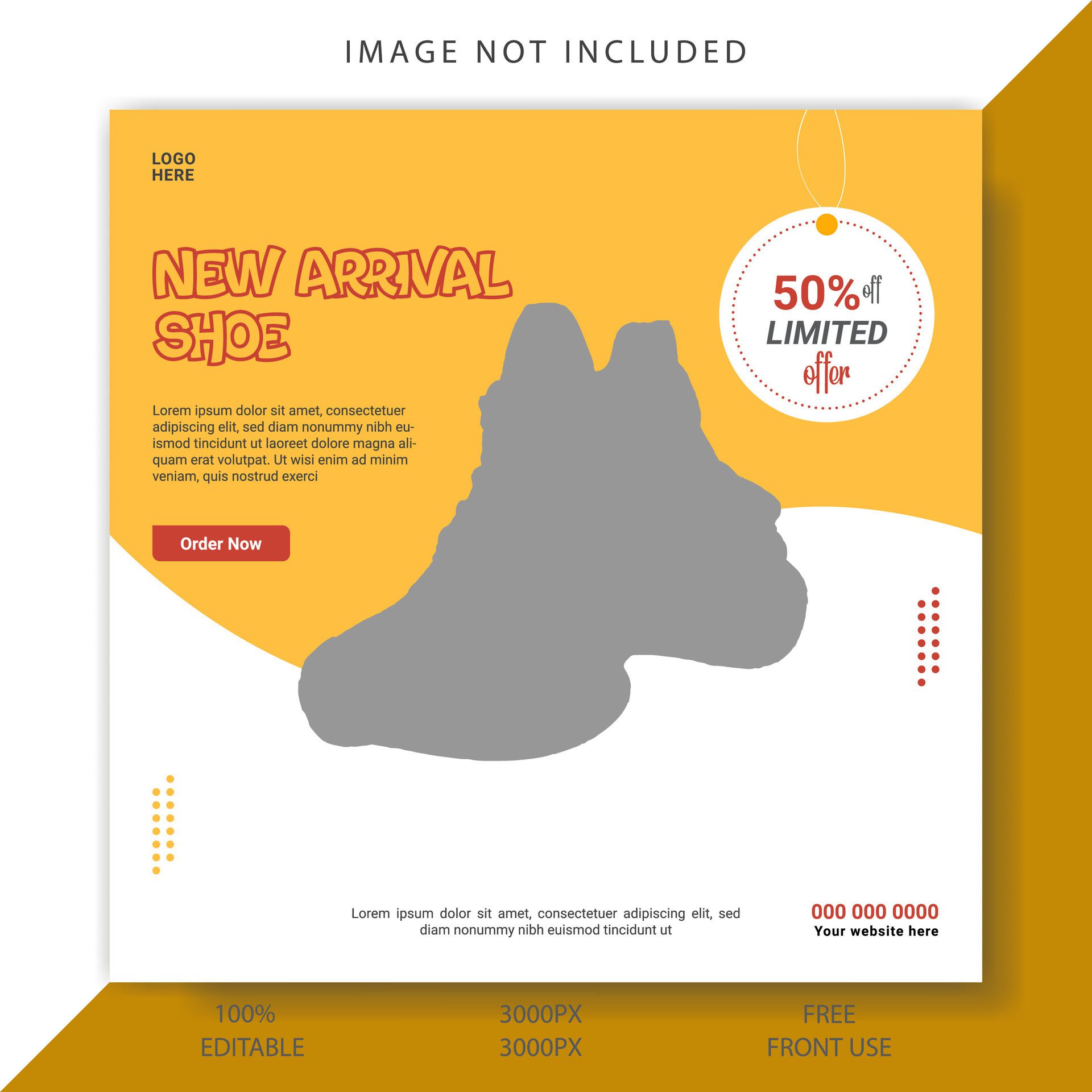 Social shoe banner design template Free Vector