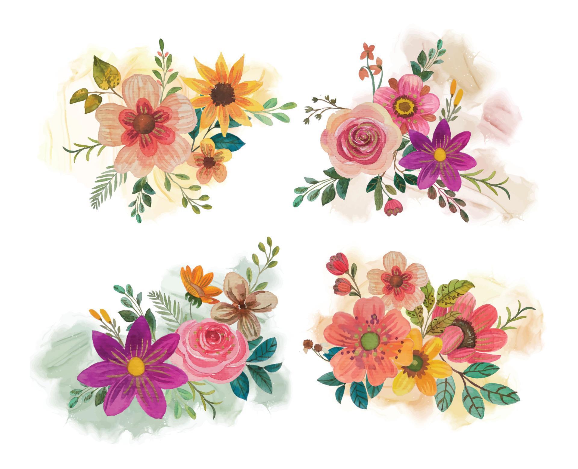 watercolor flower bouquet Stock Free