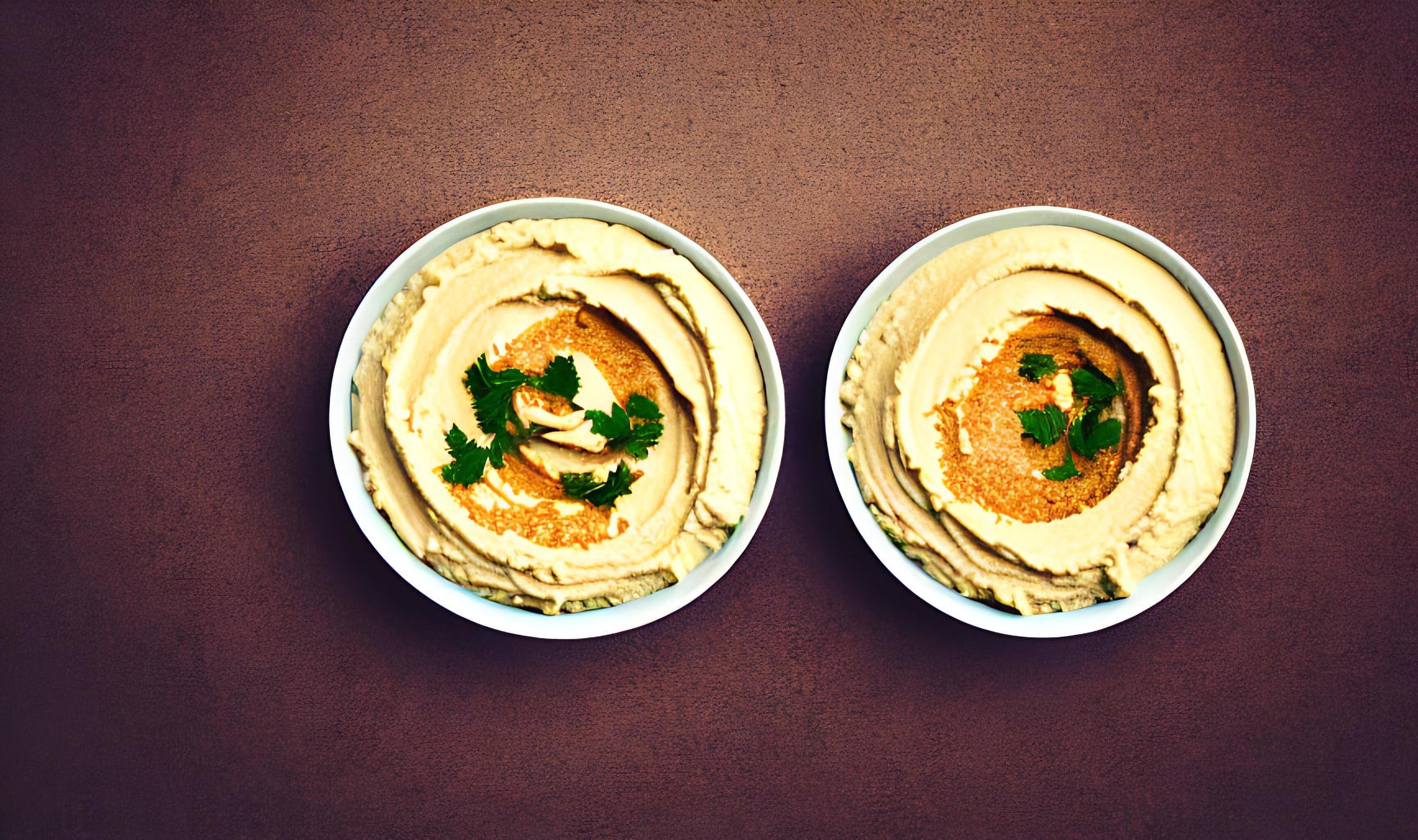 Healthy food. Traditional freshly made organic hummus. Stock Free