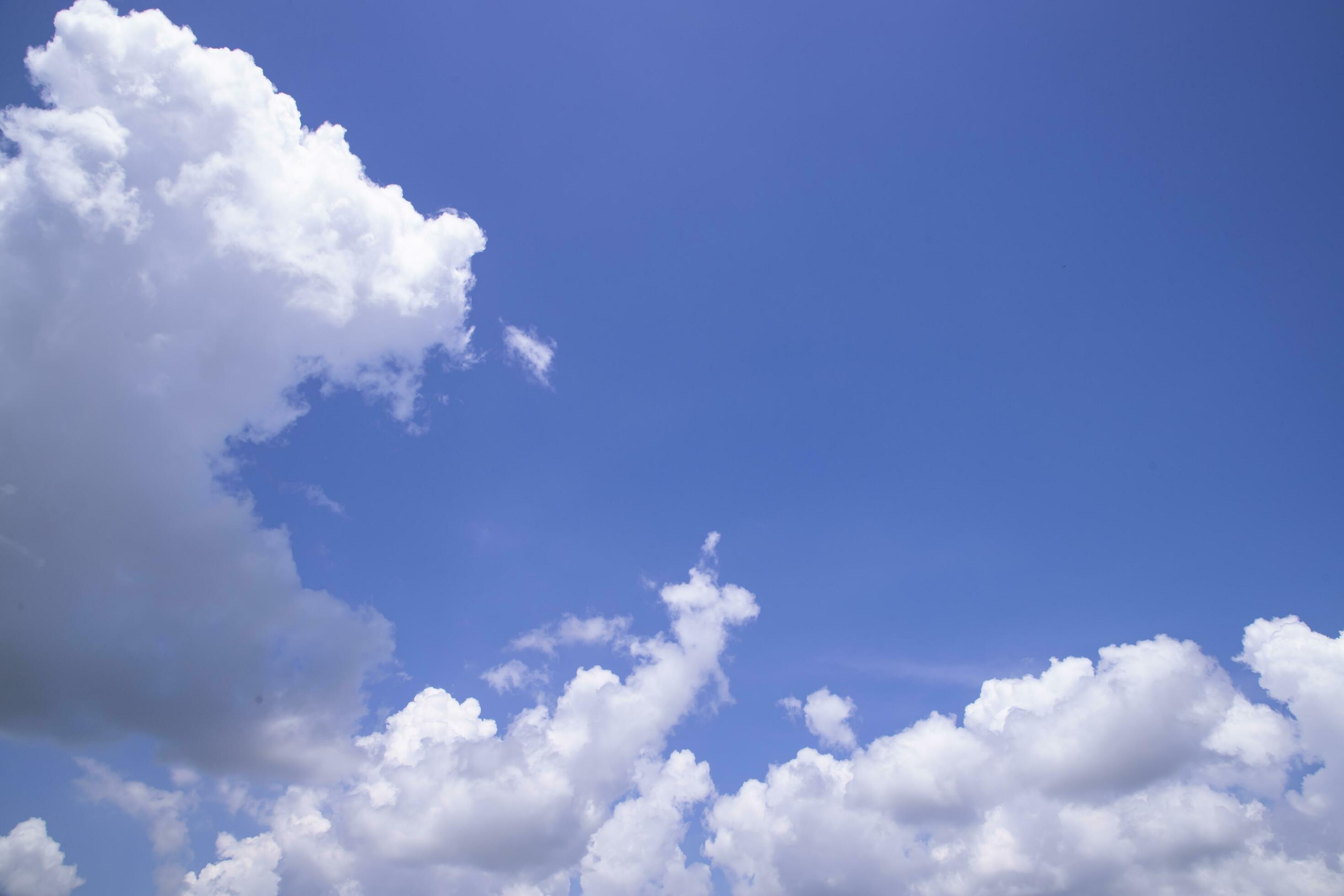 Beautiful Blue Sky With White Cloudy Dramatic Natural abstract background view Stock Free