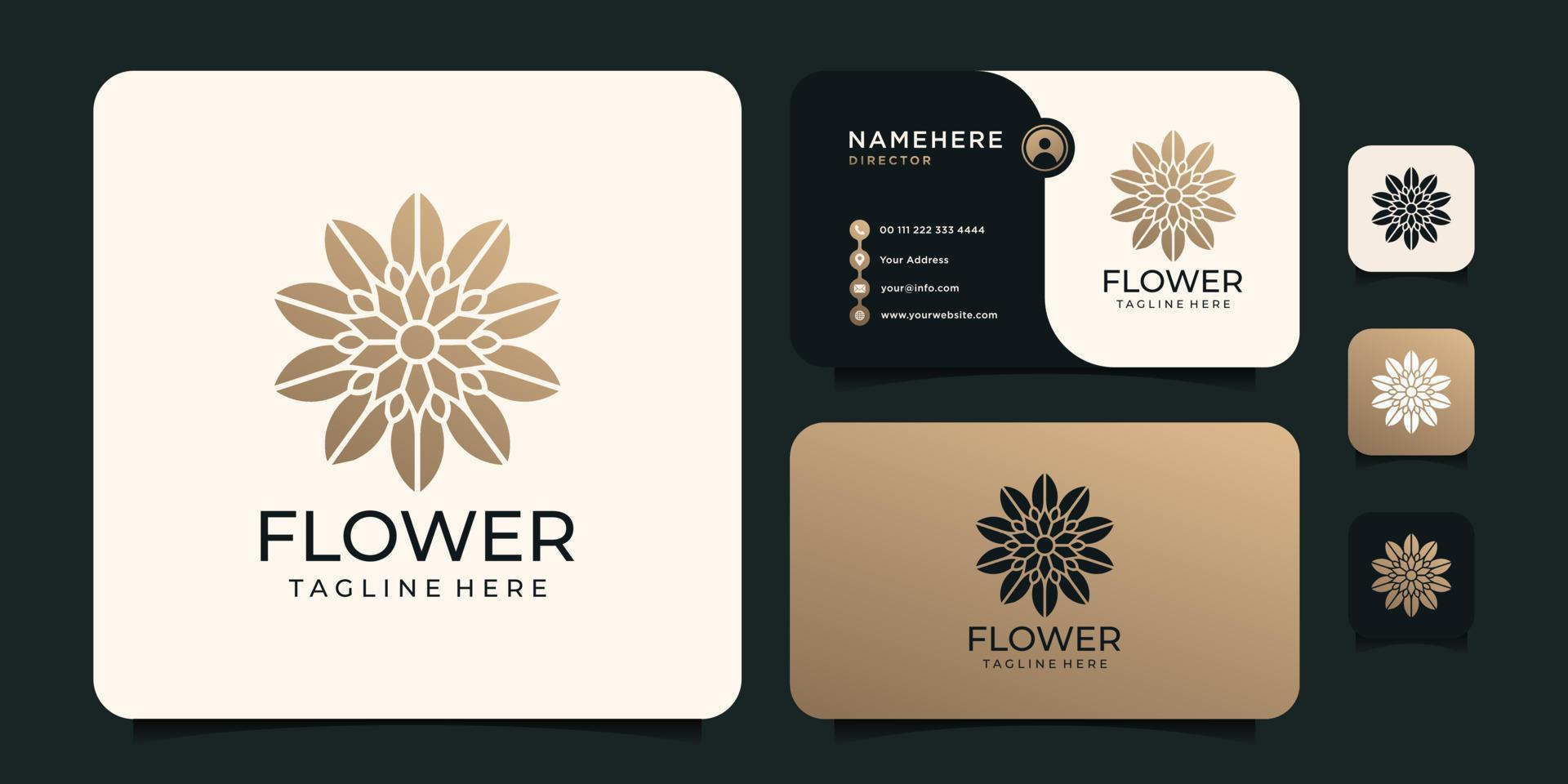 Flower gradient outline logo Stock Free and Free SVG