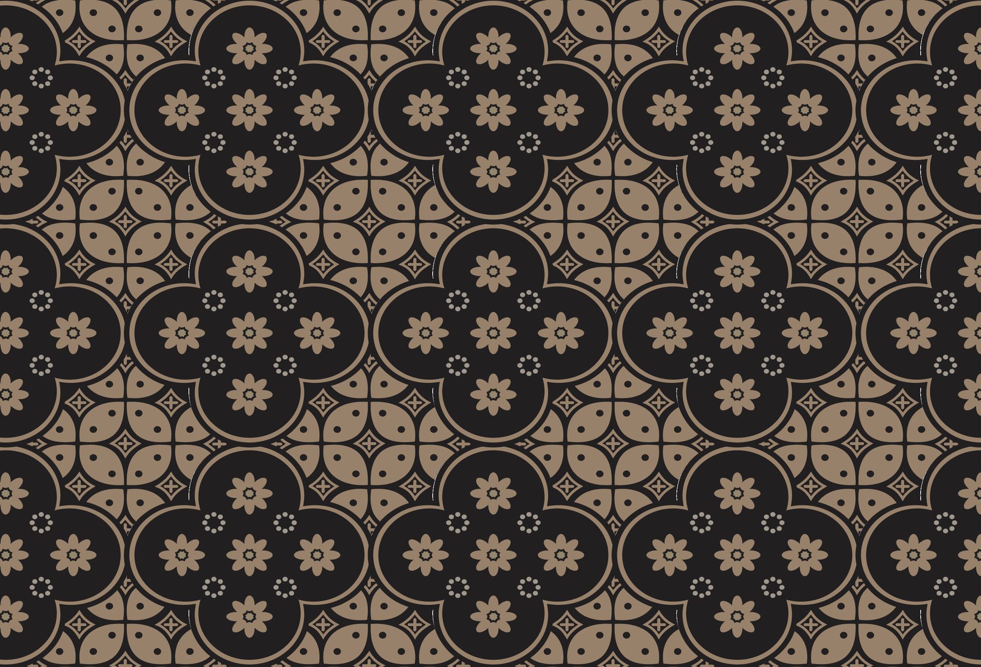 Indonesian batik motifs with very distinctive, exclusive plant patterns. EPS 10 Free Vector