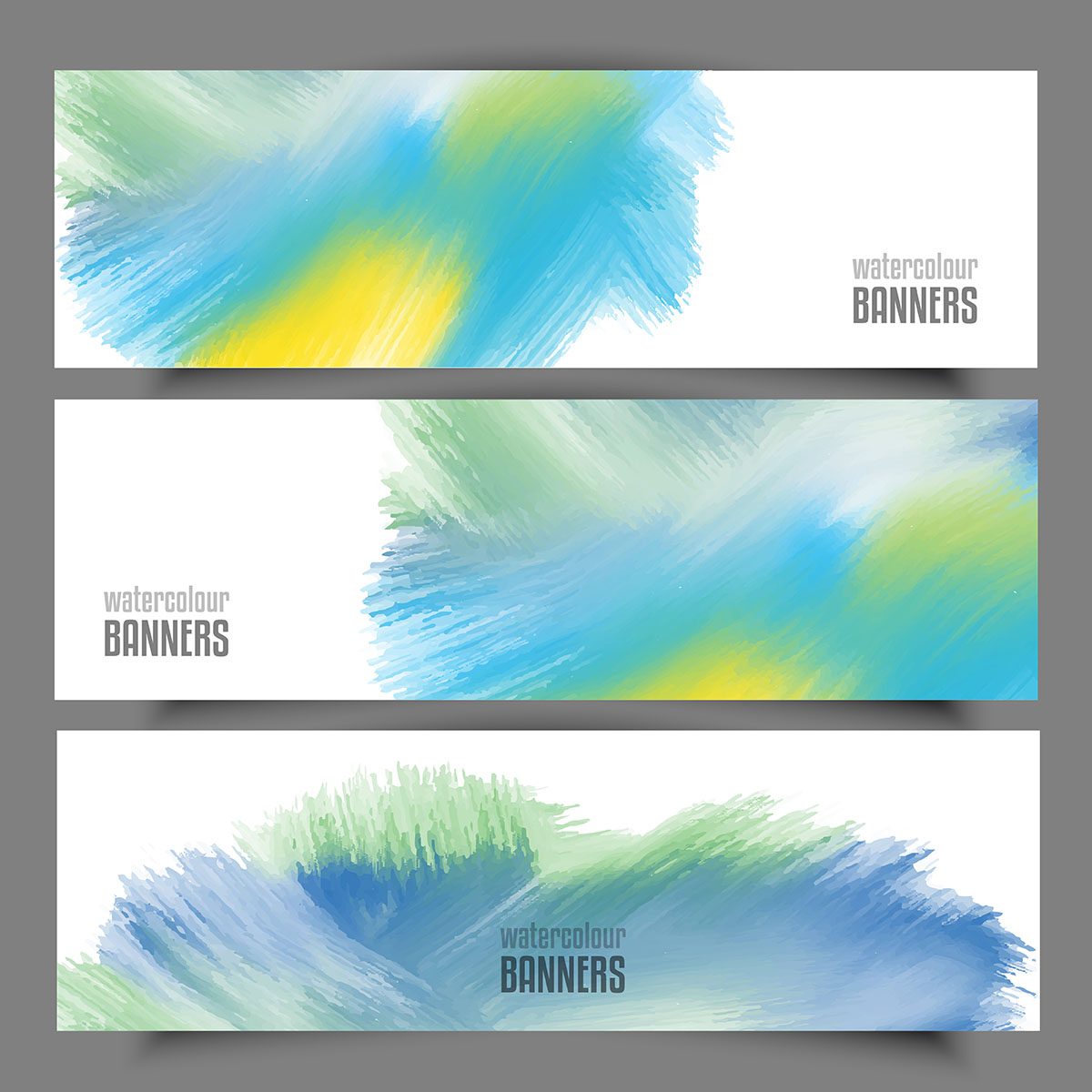 Watercolour banners Free Vector