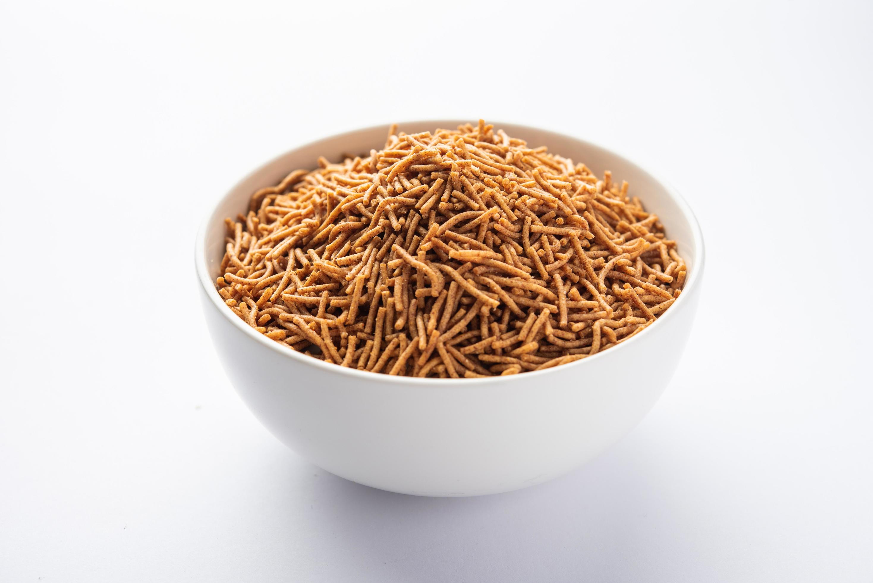 Nachni or Ragi Sev is a delicious crispy noodle made from finger millets, healthy Indian food Stock Free