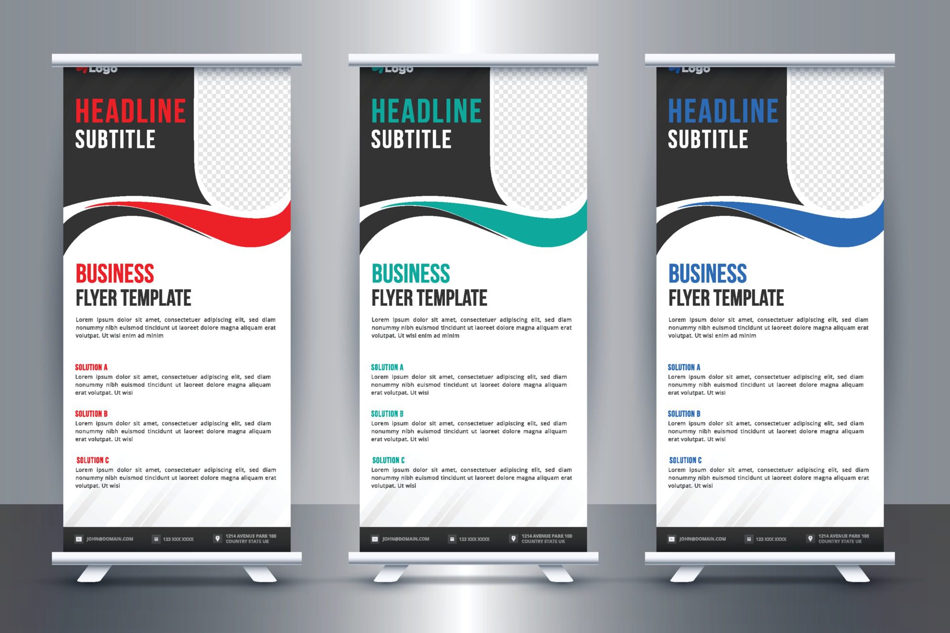 Free Business Roll up stand banner template design with vector Free Vector