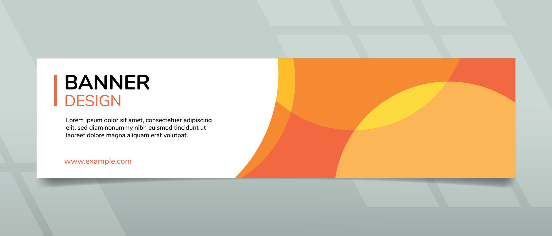 Simple Orange Ads Banner Design Free Vector