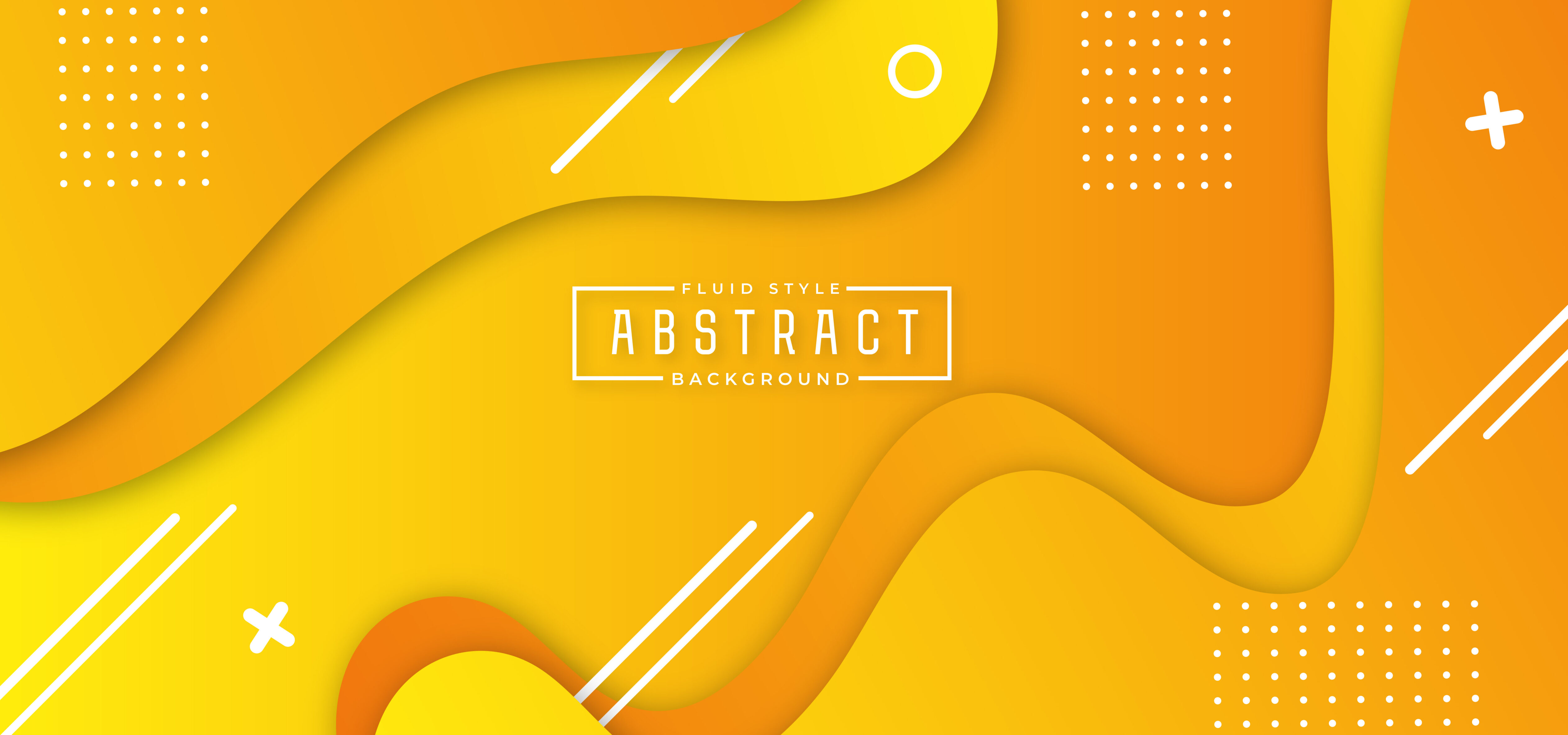 Yellow Layered Flowing Shape Horizontal Banner Free Vector