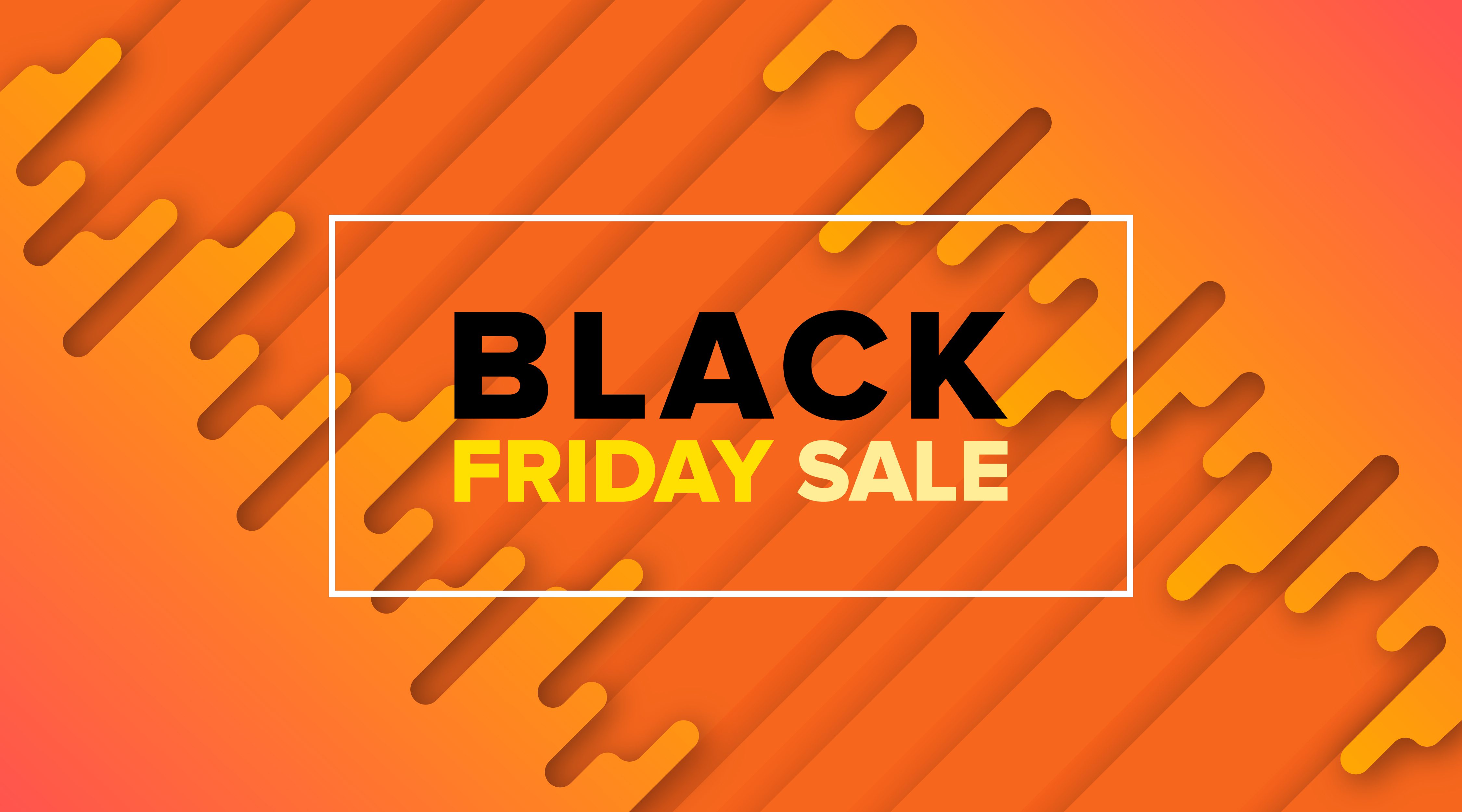 Black Friday Orange Sale Banner Design Free Vector