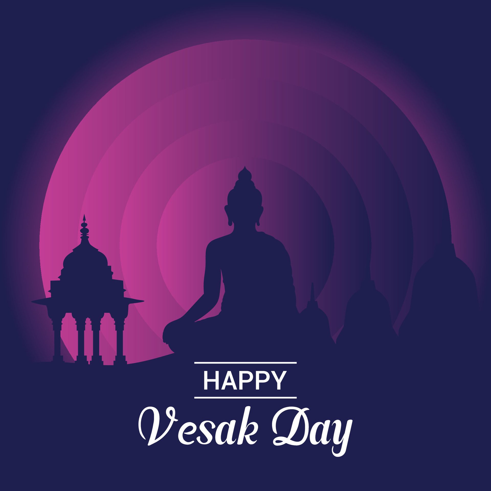 Flat vertical poster template for vesak day illustration festival celebration social media post and vesak day Banner Free Vector