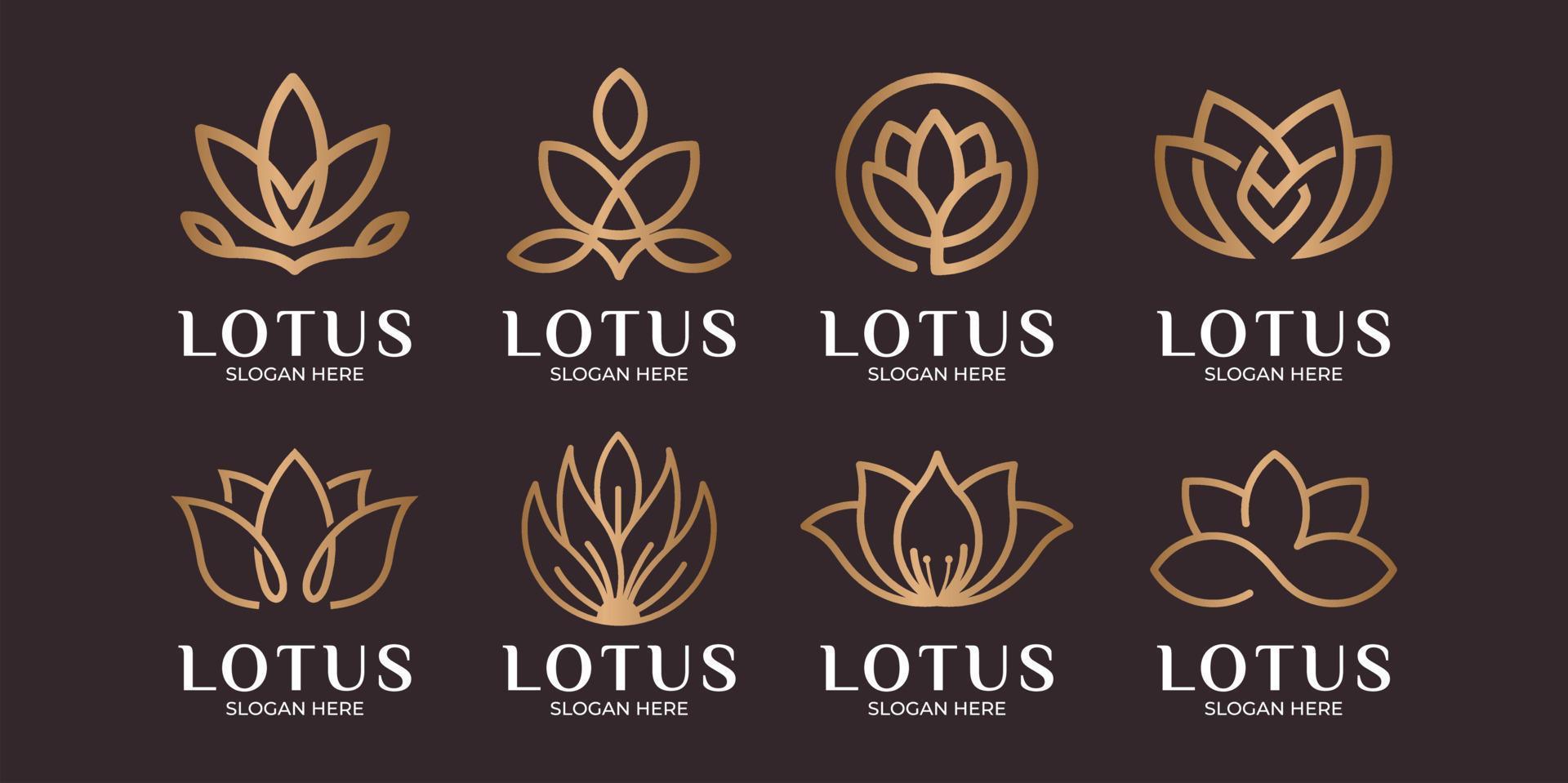 minimalist lotus flower logo collection Stock Free and Free SVG