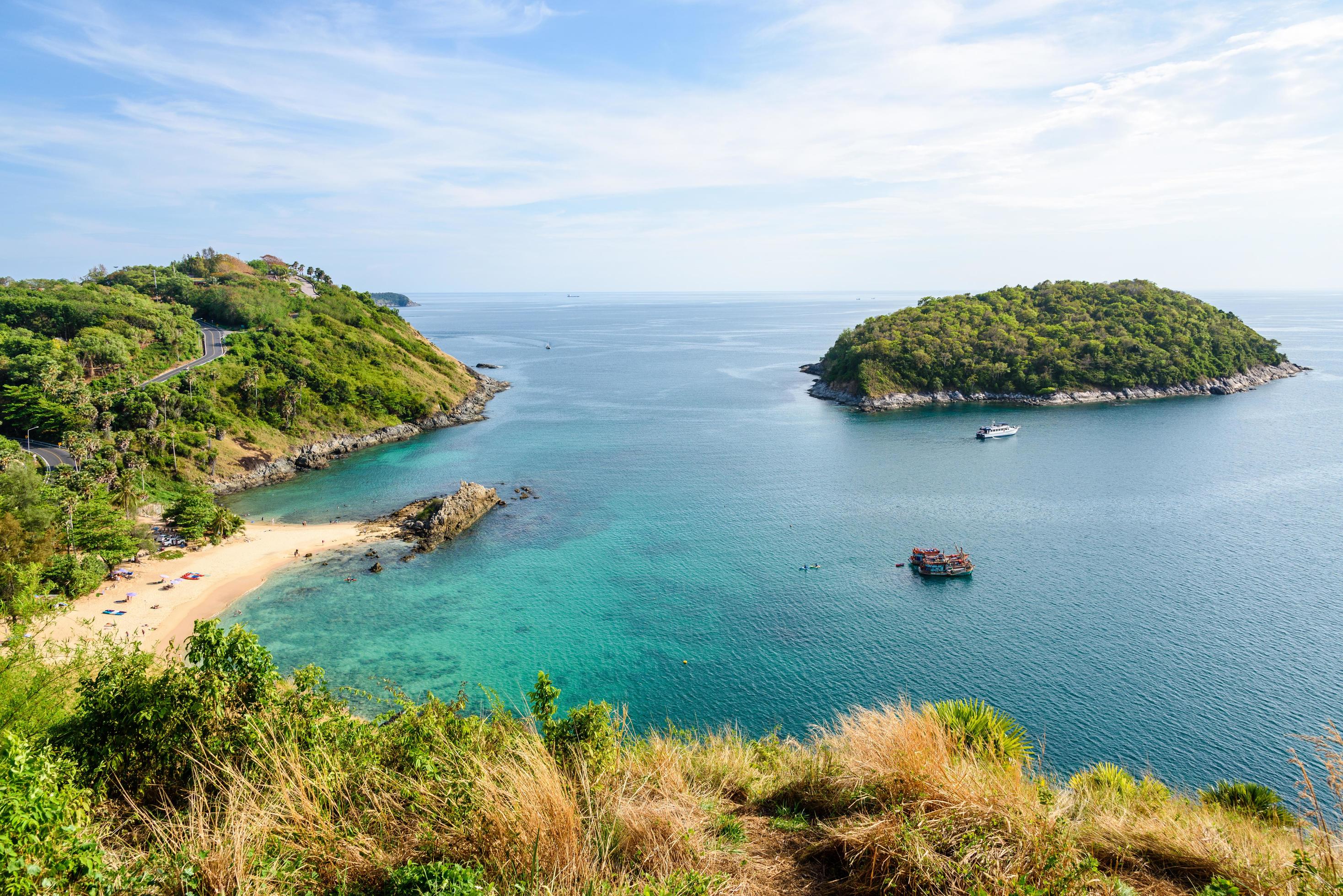 High angle view island and Andaman sea Stock Free