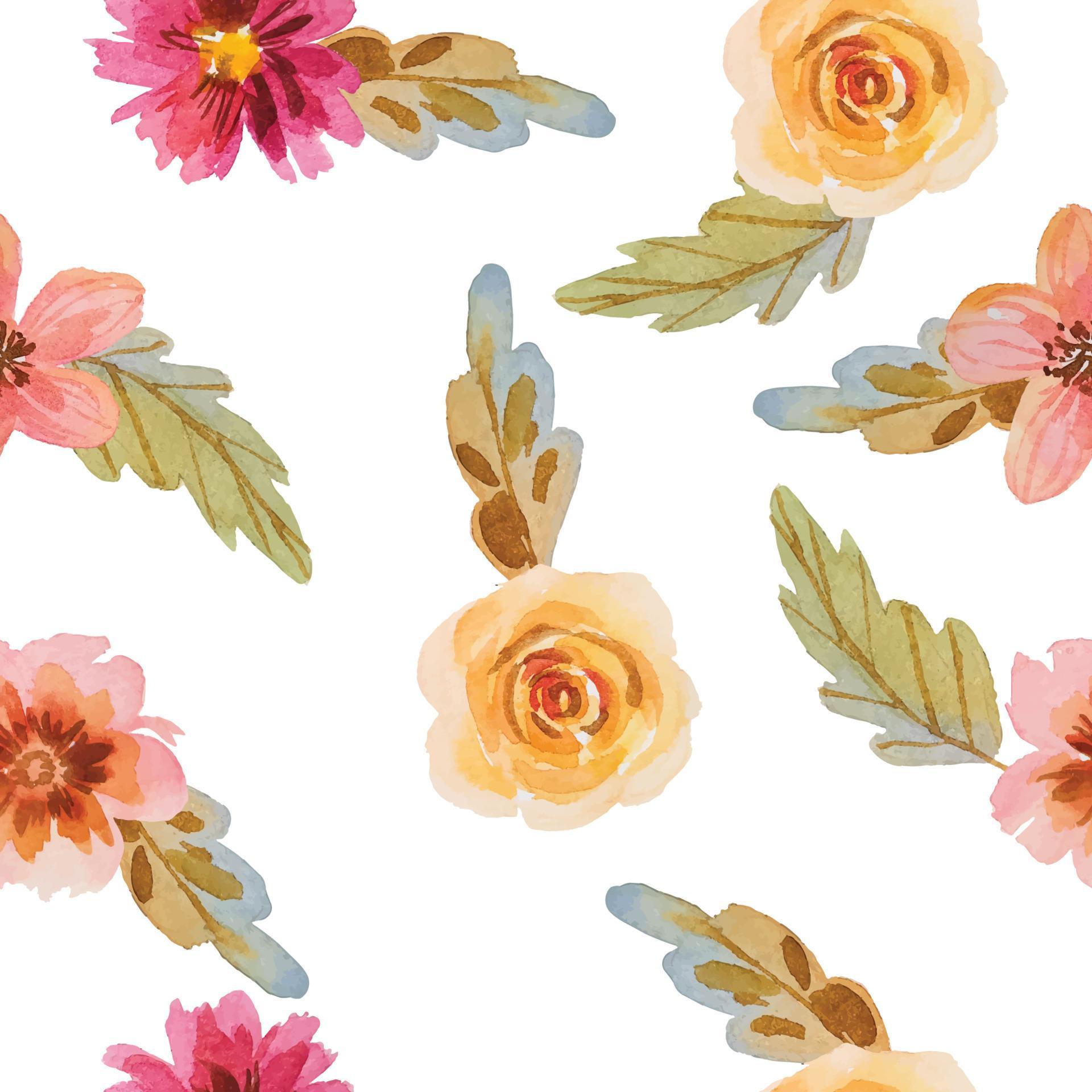 watercolor flower seamless pattern fabric template Stock Free