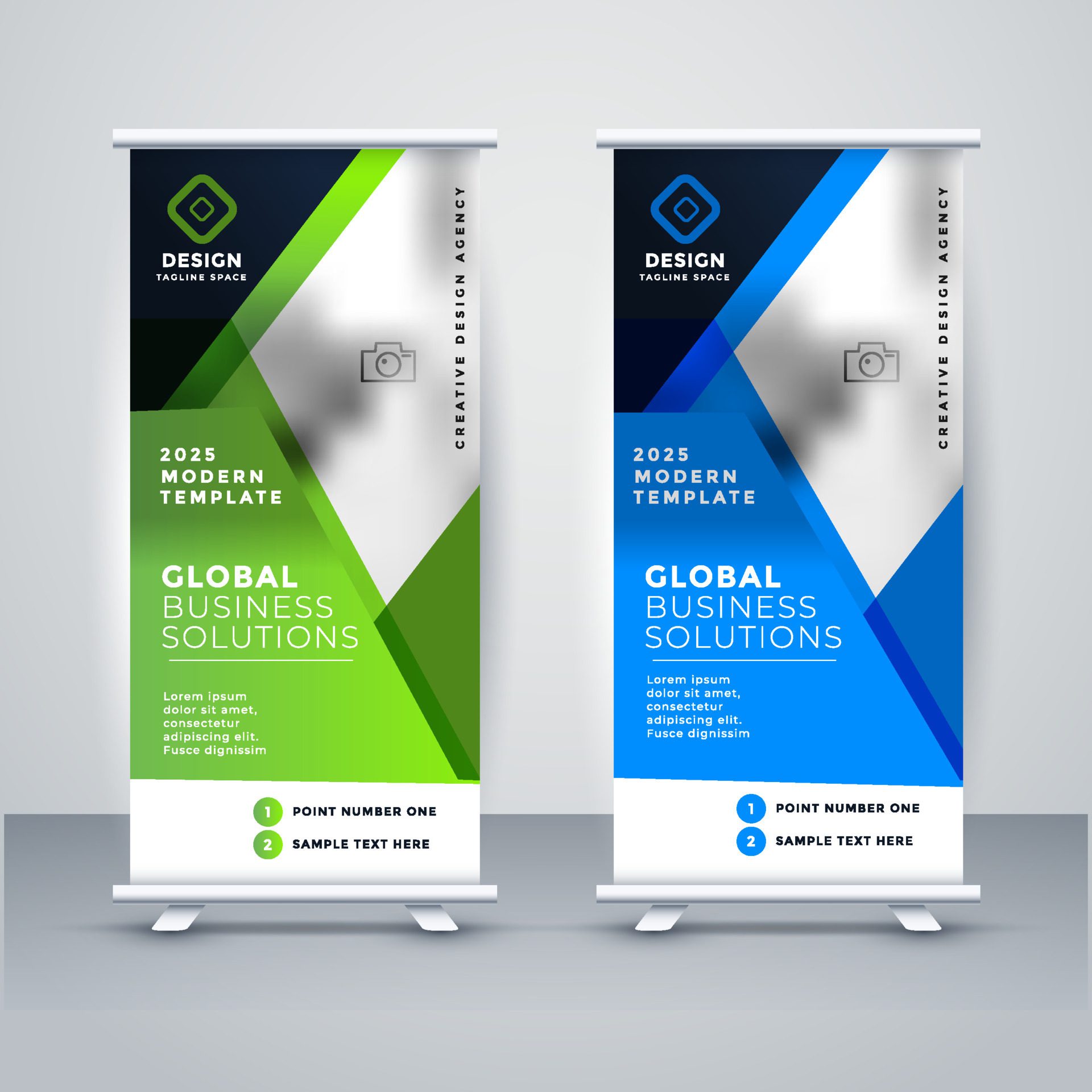 modern roll up banner template design Free Vector