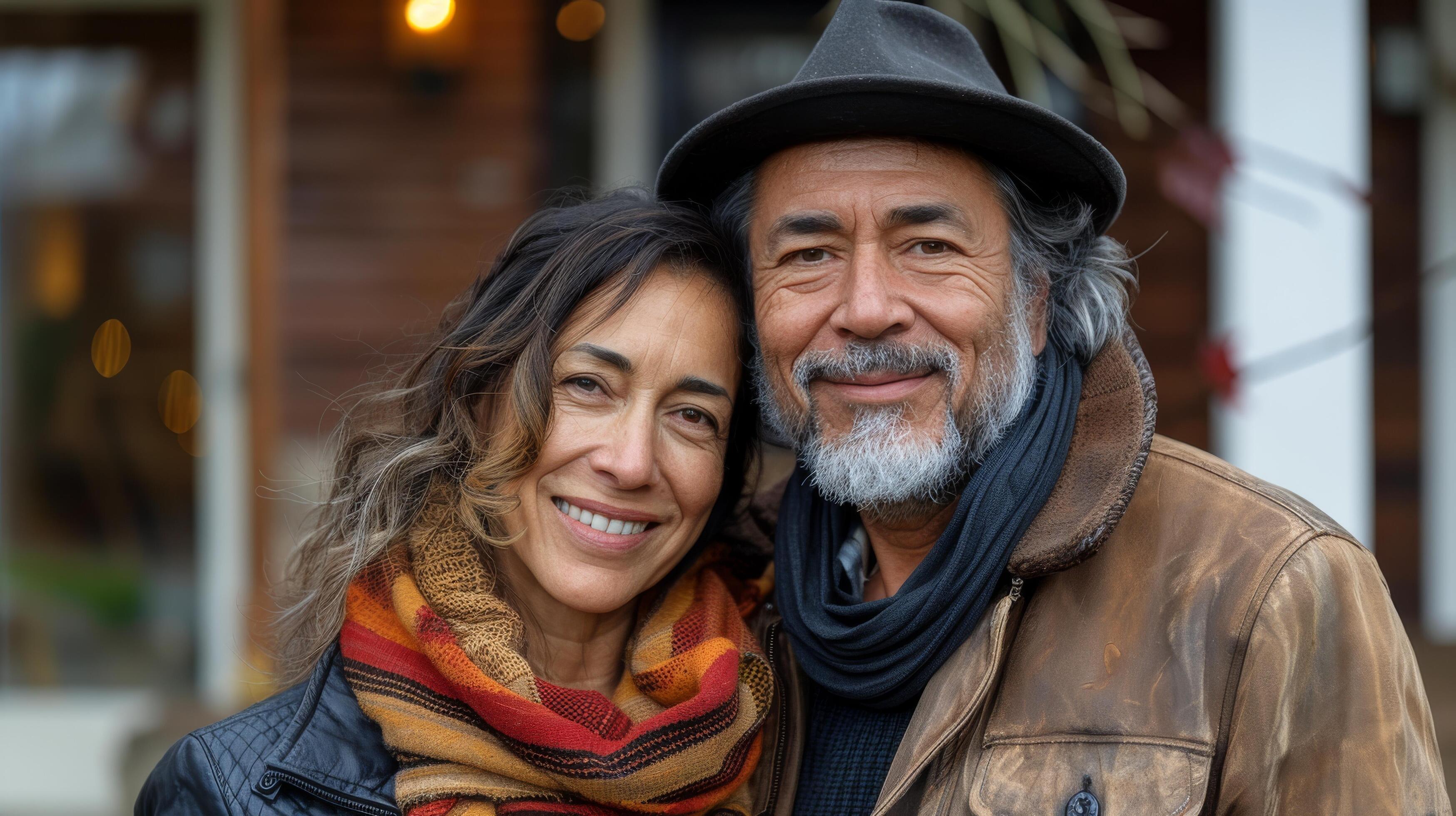 Man and Woman Posing Together Stock Free