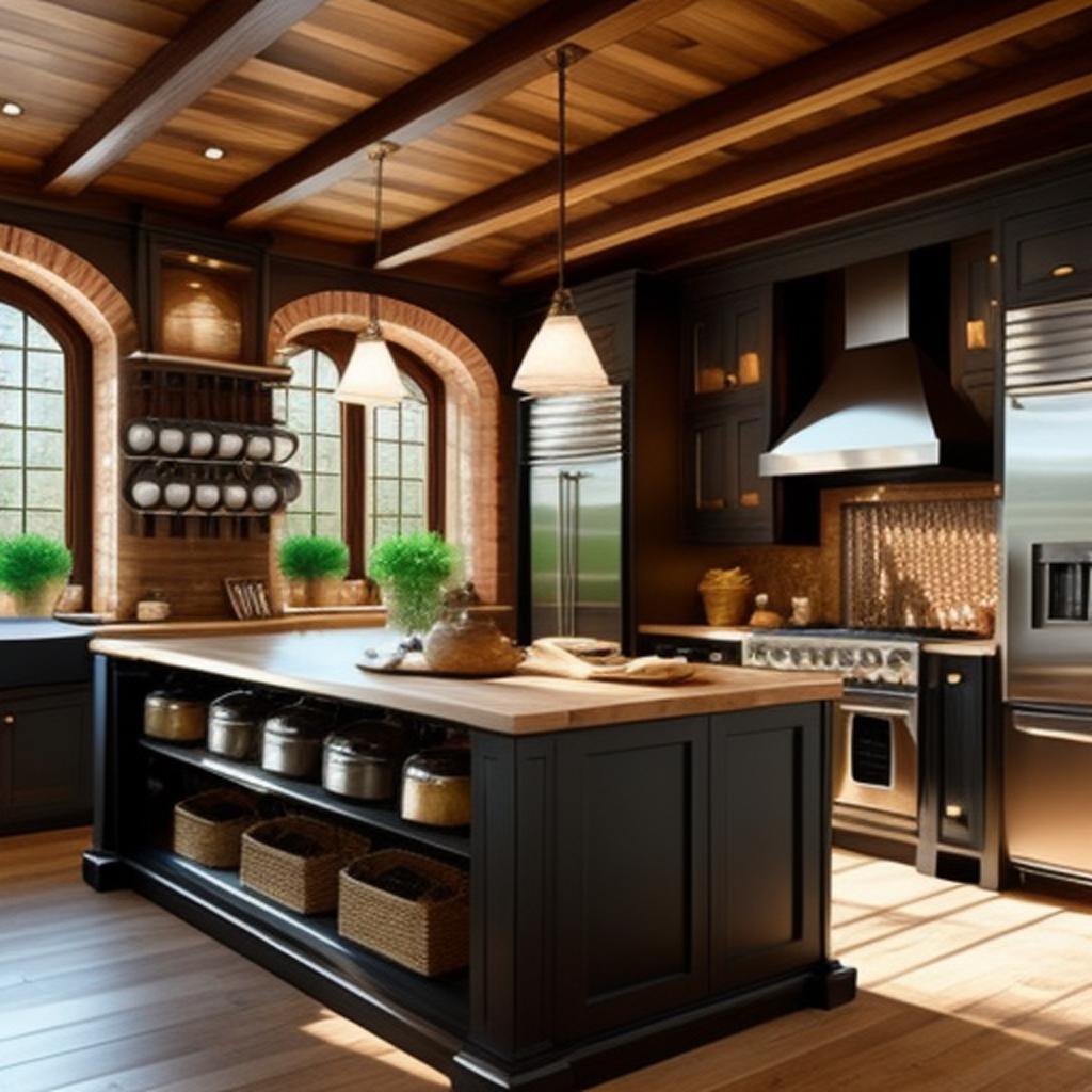 Large kitchen with jars by @ai_generated