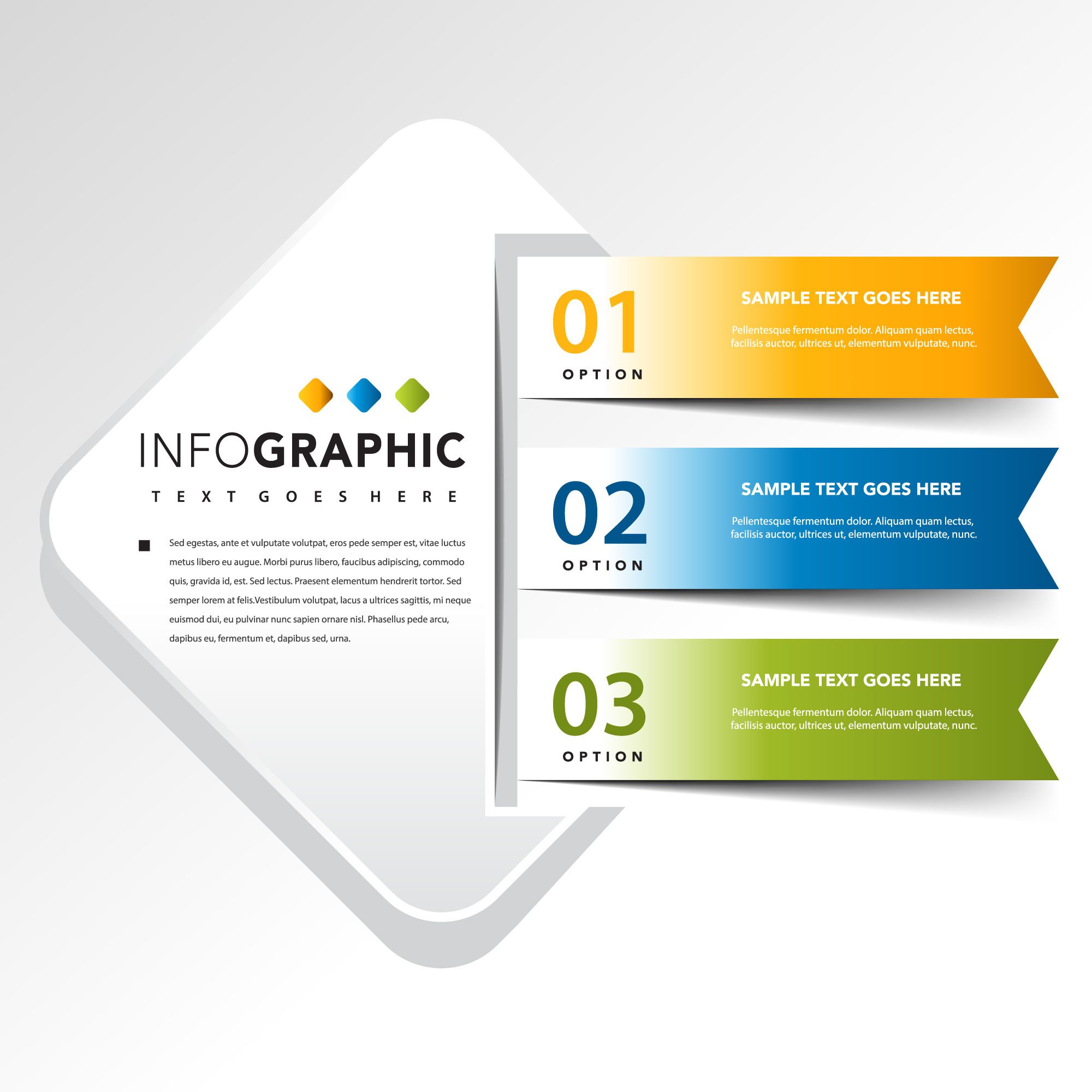 Infographic with 3 banner vector illustration Free Vector