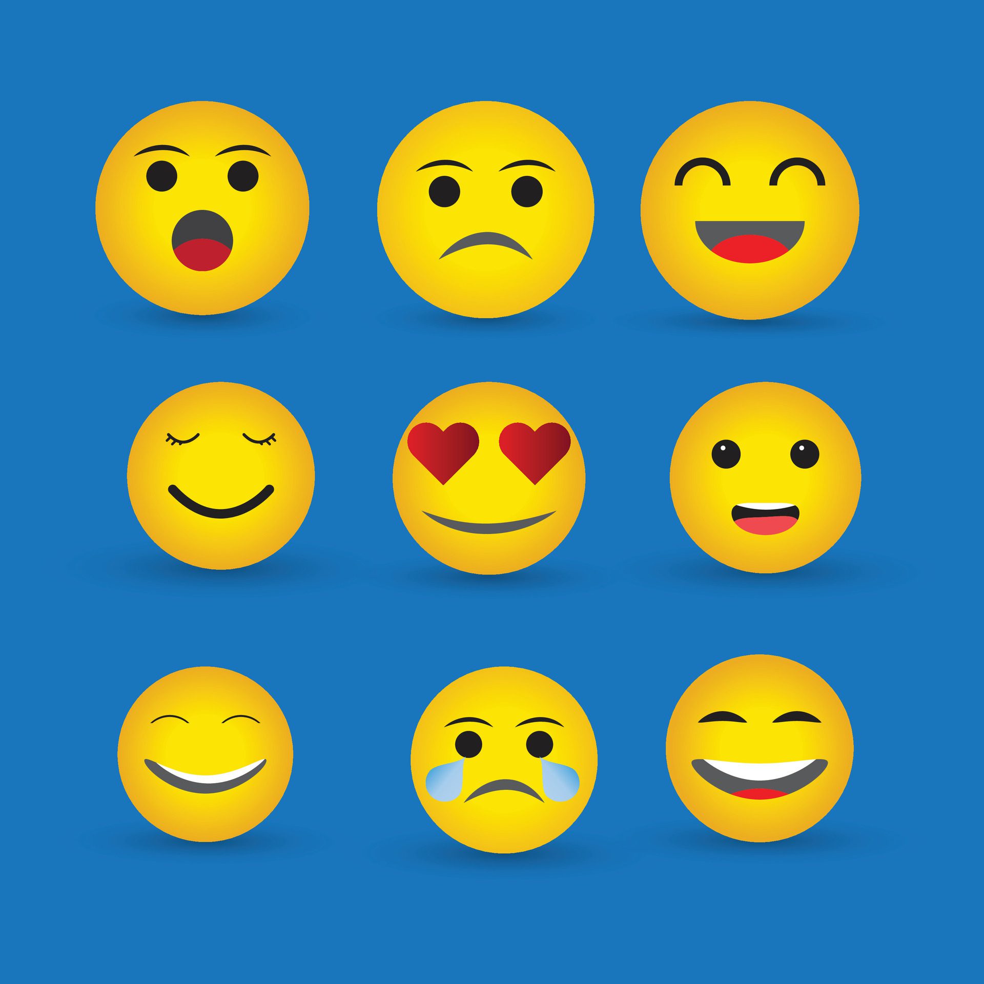 World Emoji Day observed every year in July. Template for background, banner, card, poster with text inscription. Free Vector