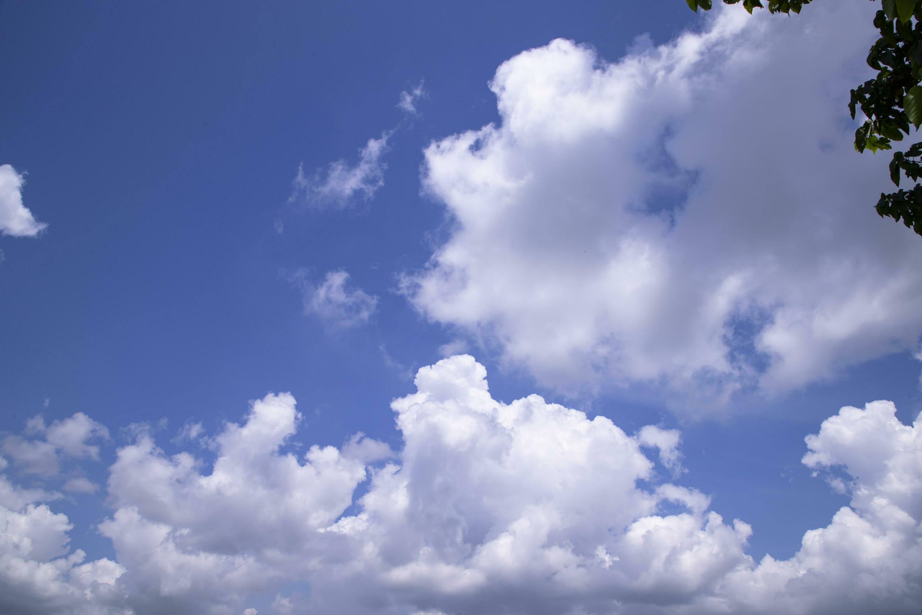 Beautiful Blue Sky With White Cloudy Dramatic Natural abstract background view Stock Free