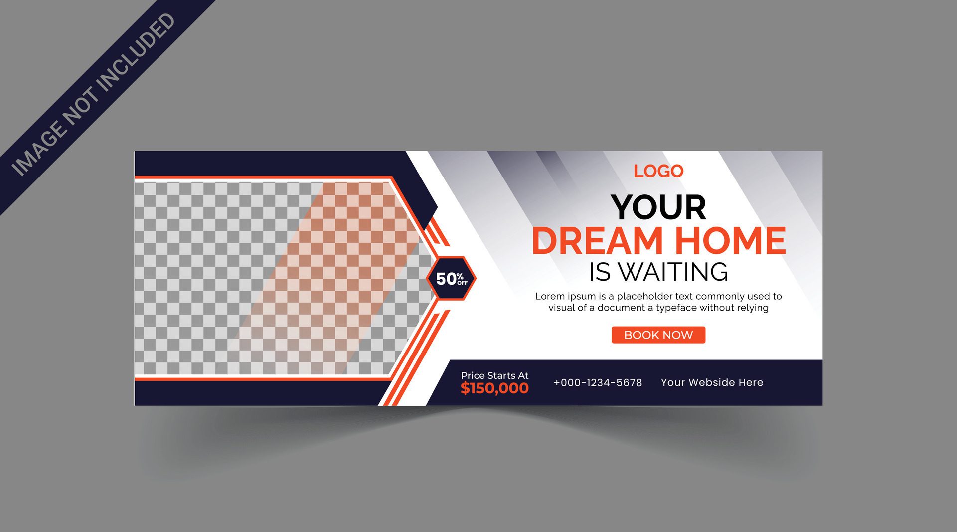 Real estate Social media cover banner. corporate real estate construction cover, social media post, web banner, template Free Vector