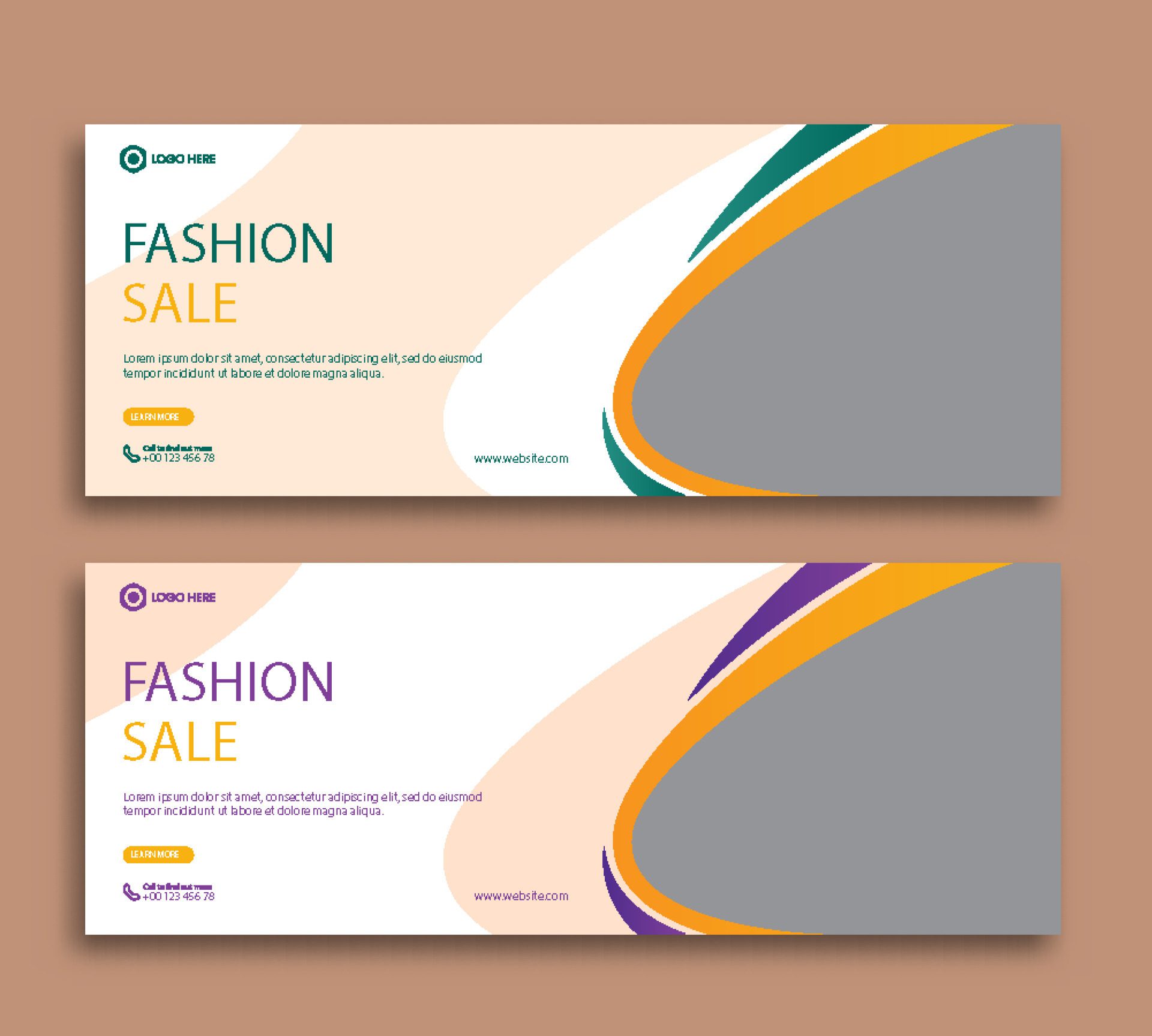 Fashion sale web cover and banner template Free Vector