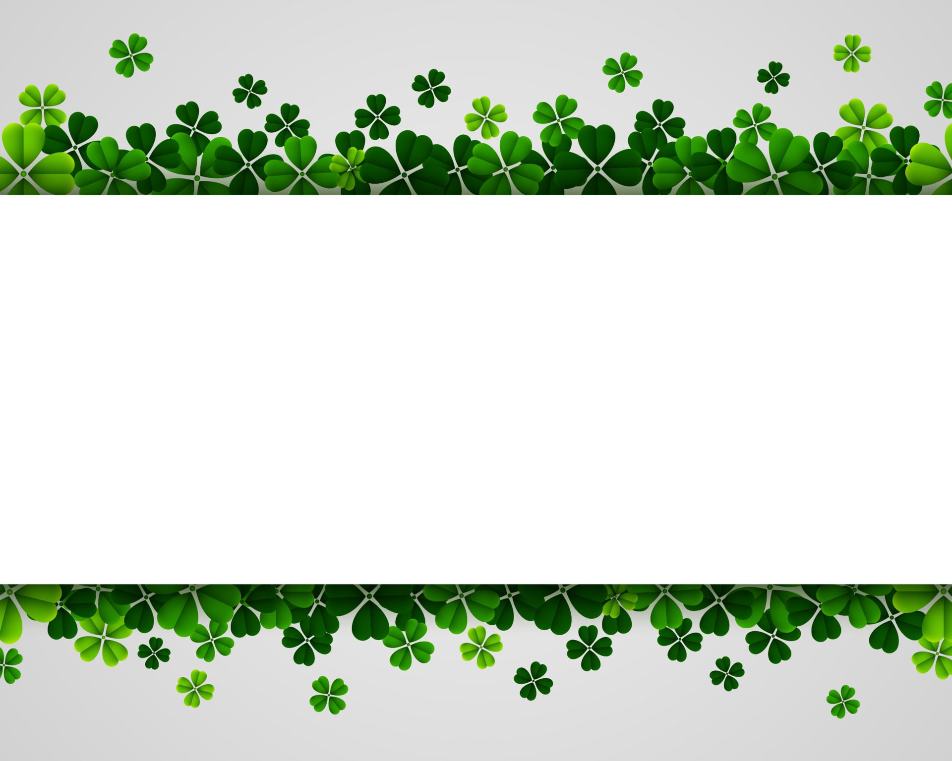 St Patrick’s Day banner background with green shamrocks Free Vector