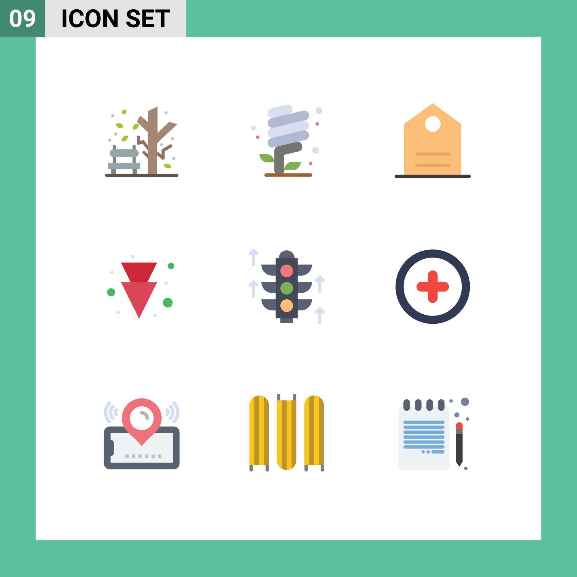 Universal Icon Symbols Group of 9 Modern Flat Colors of server rood green full arrow Editable Vector Design Elements Stock Free